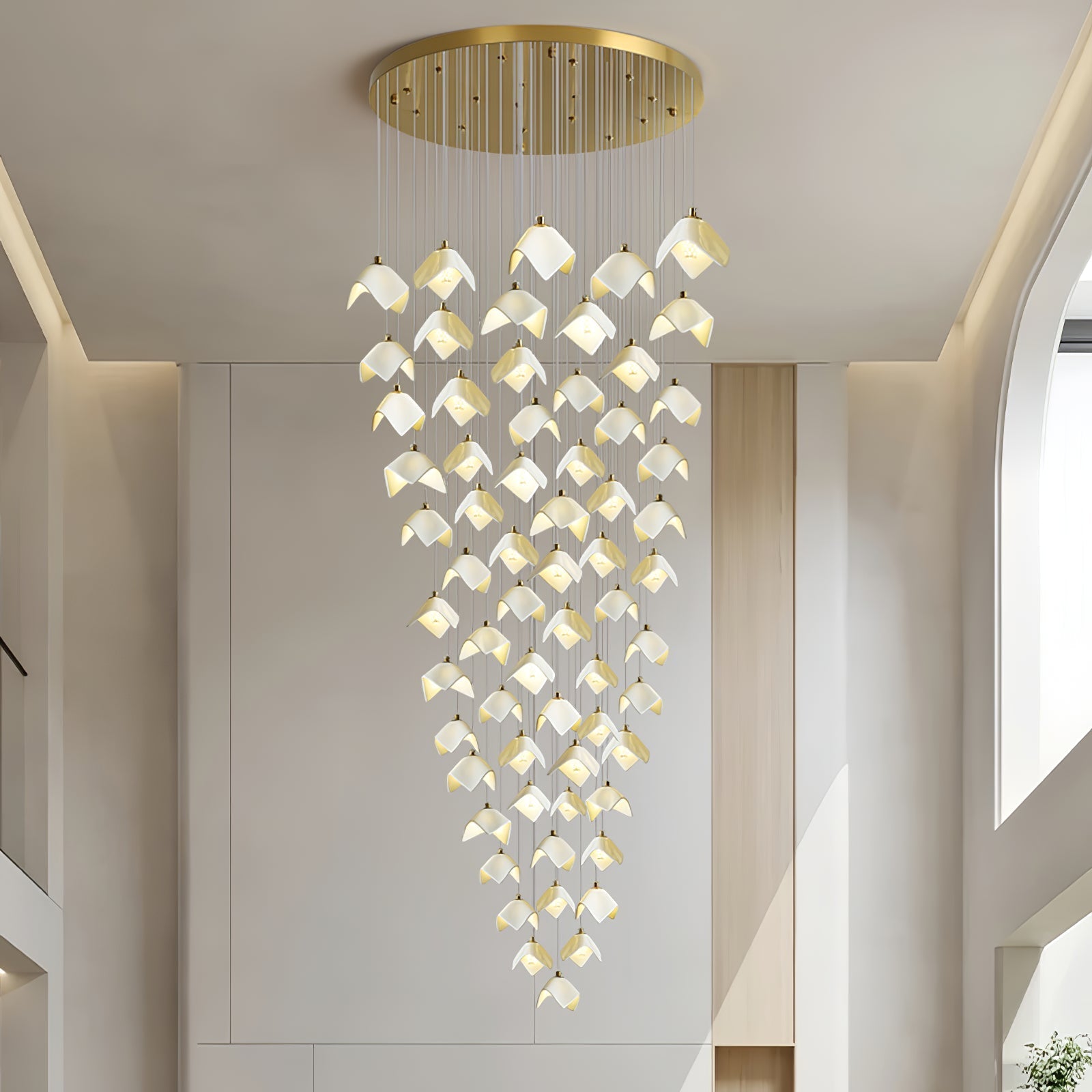 orlani-cascade-stairs-chandelier-anzaz-Gold & White-6