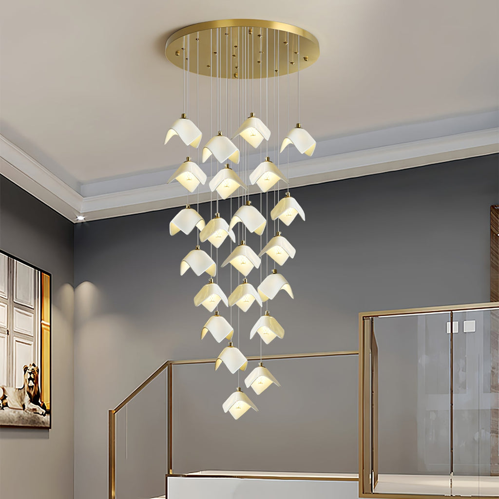 orlani-cascade-stairs-chandelier-anzaz-Gold & White-2