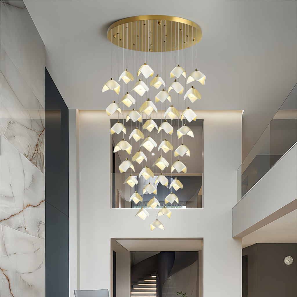 orlani-cascade-stairs-chandelier-anzaz-Gold & White-3