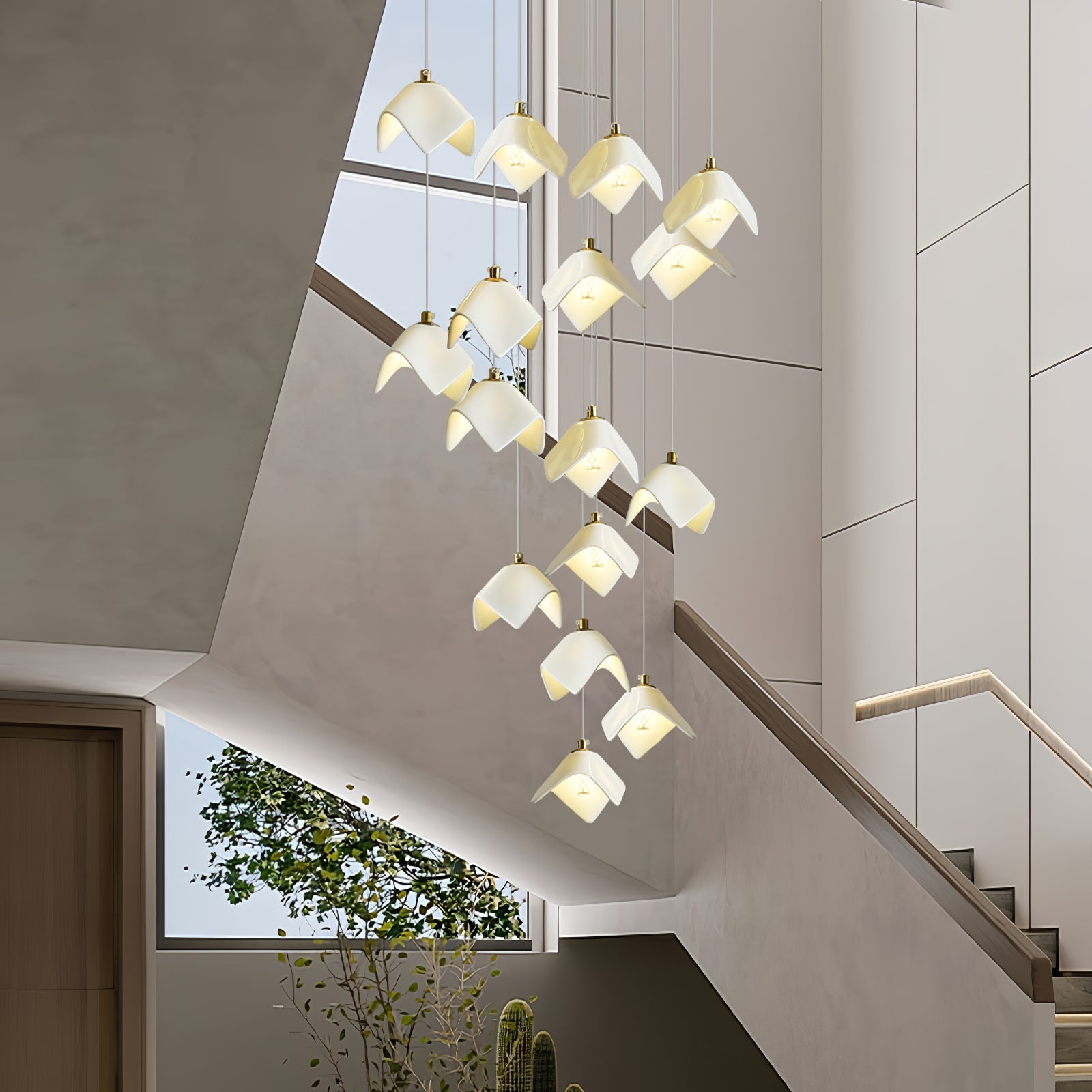 orlani-cascade-stairs-chandelier-anzaz-Gold & White-5