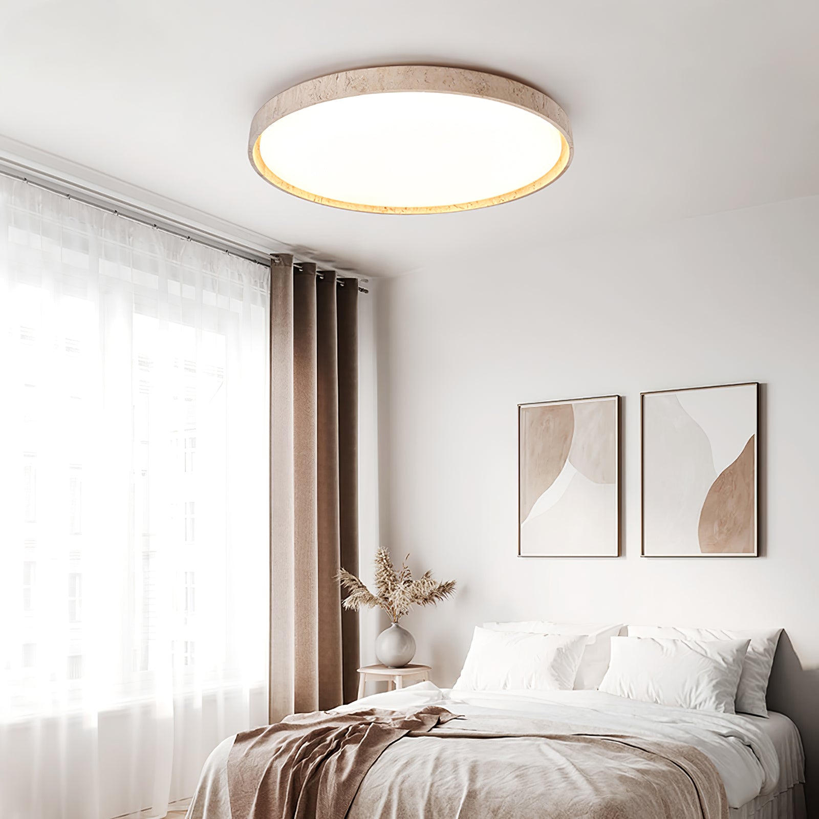 oro-circle-ceiling-light-anzaz-Wood Color & Yellow Travertine-7