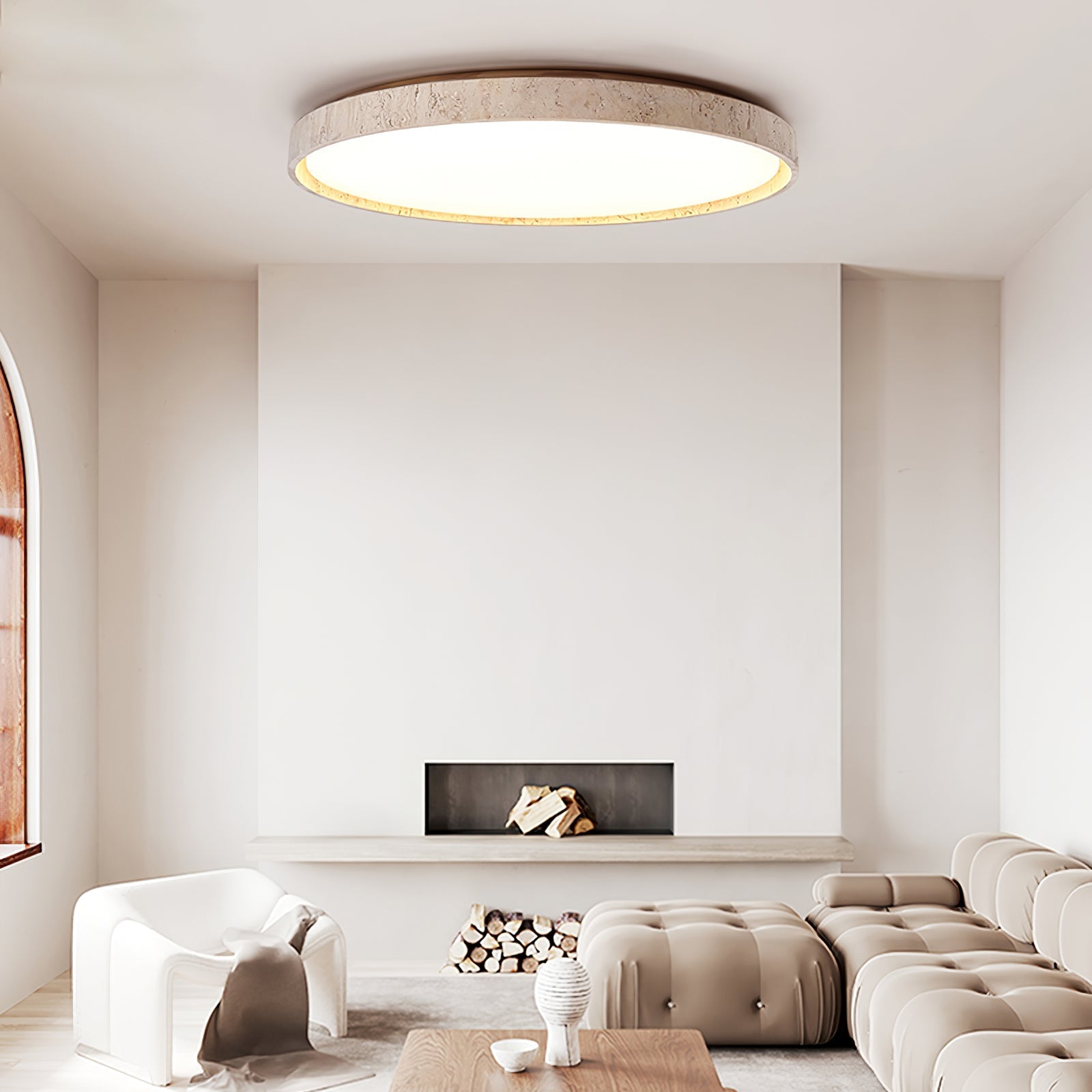oro-circle-ceiling-light-anzaz-Walnut Color & Yellow Travertine-8