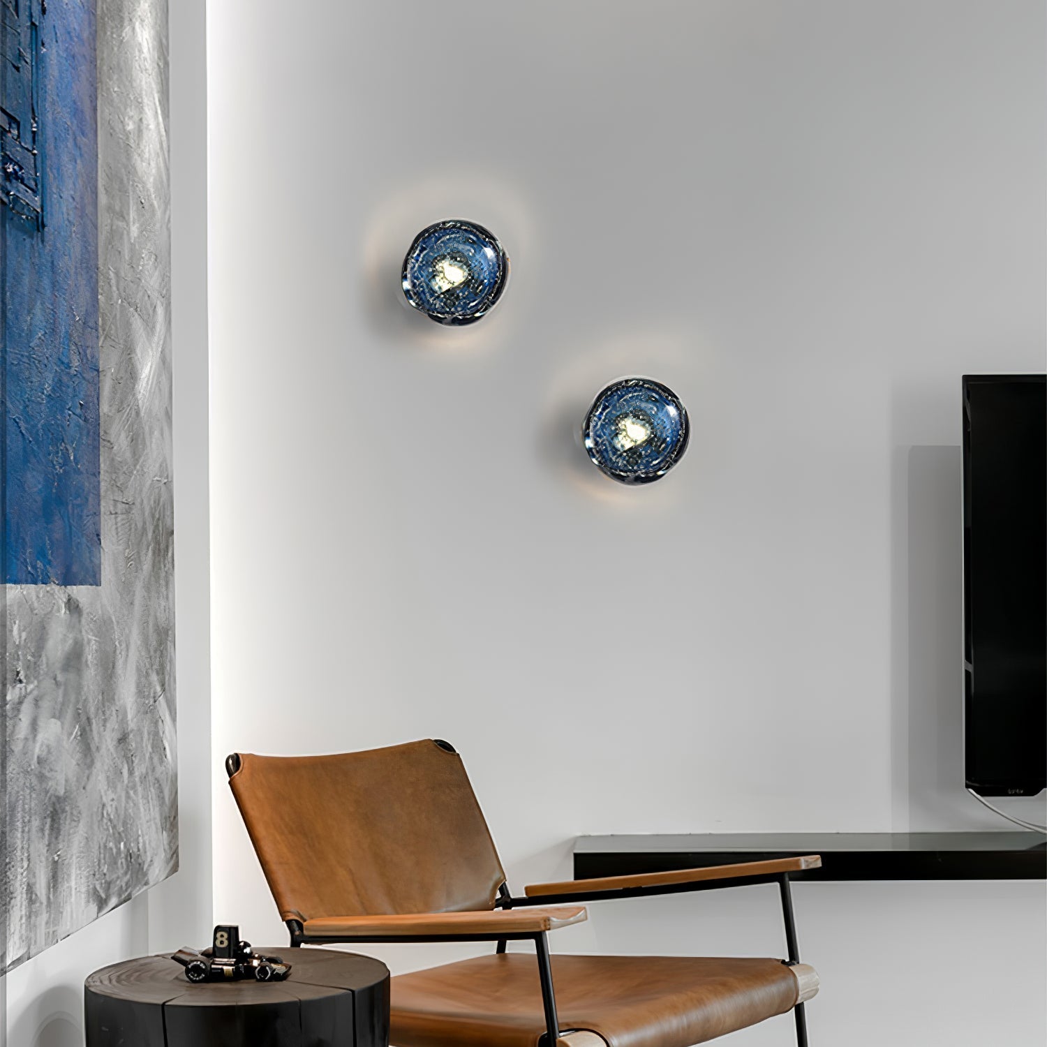 orrin-molten-glass-wall-light-anzaz-Blue & Brushed bronze-2