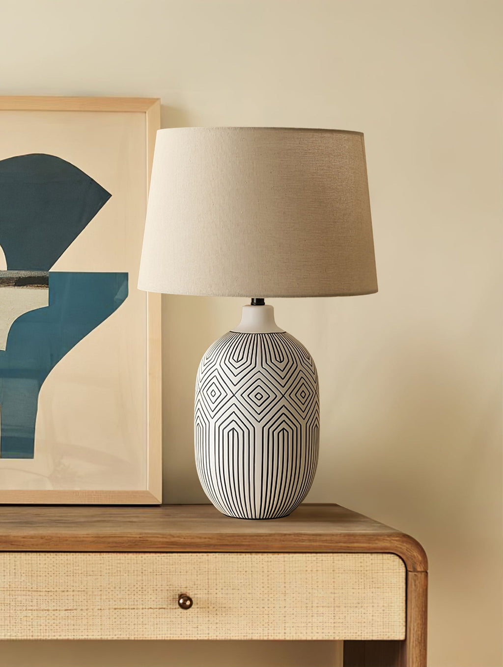 oryza-geometric-table-lamp-anzaz-White & Black-3