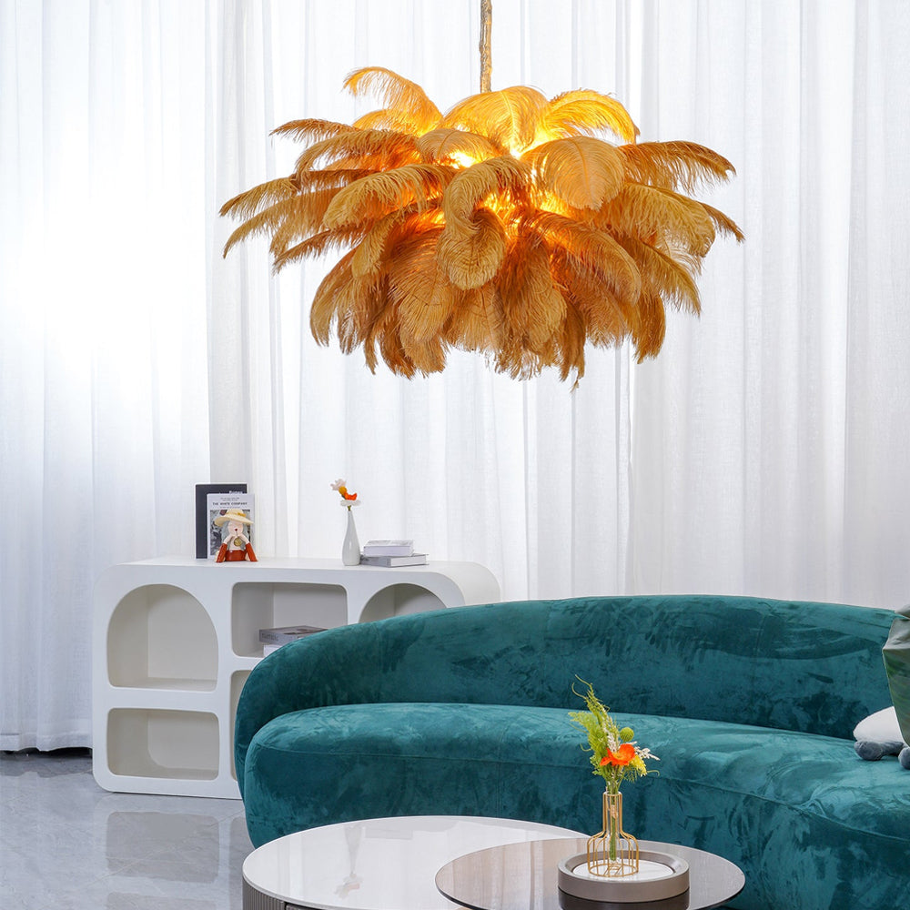 ostrich-feather-pendant-lamp-anzaz-Polished brass-2