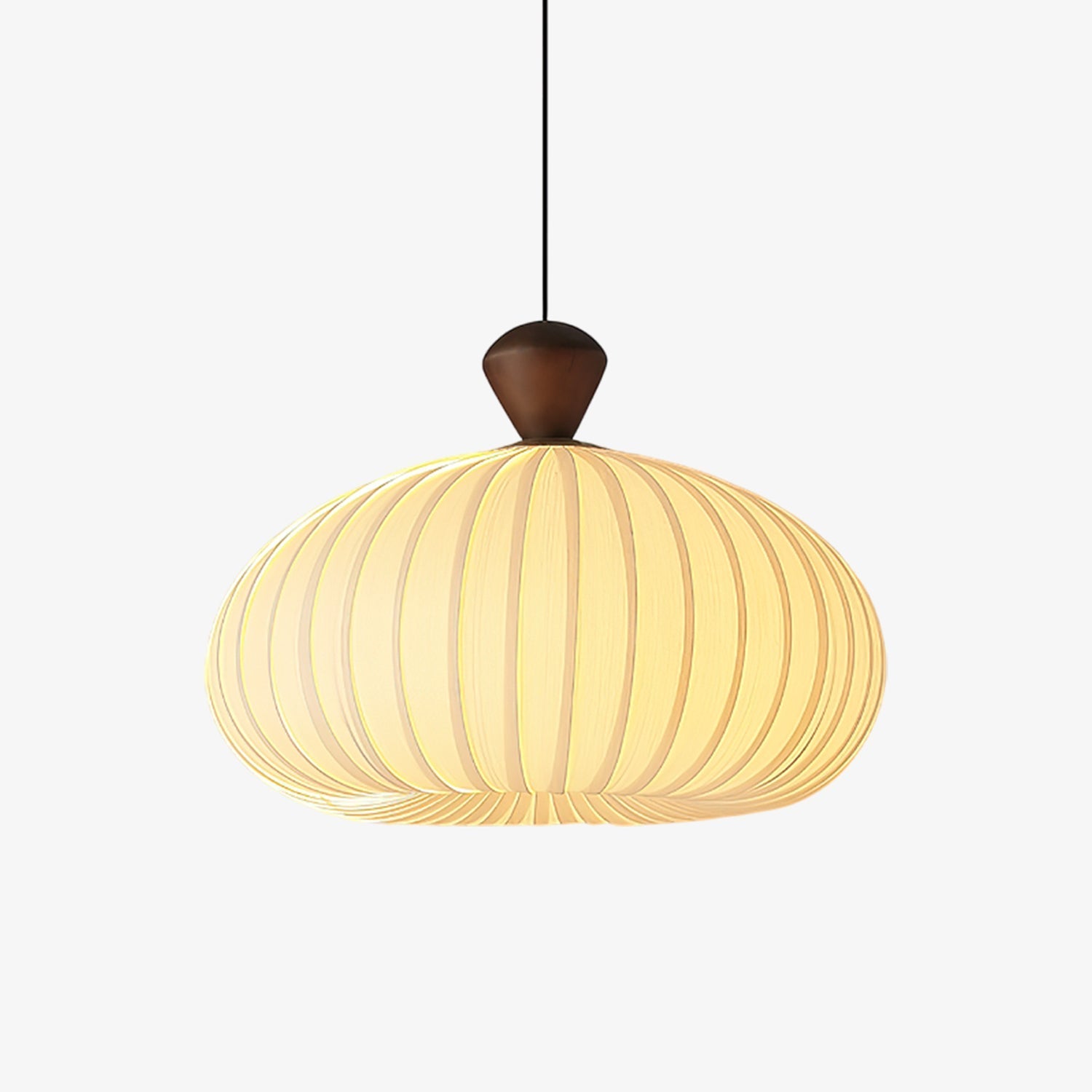 ovola-pleated-pendant-light-anzaz-Walnut color & Beige-1