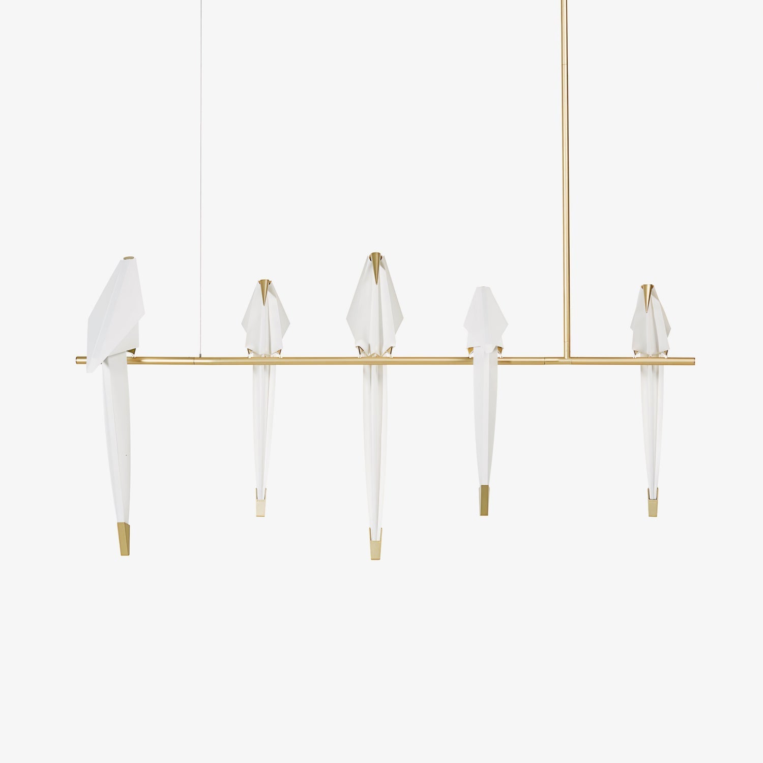 paper-crane-bird-led-chandelier-anzaz-Gold & White-1