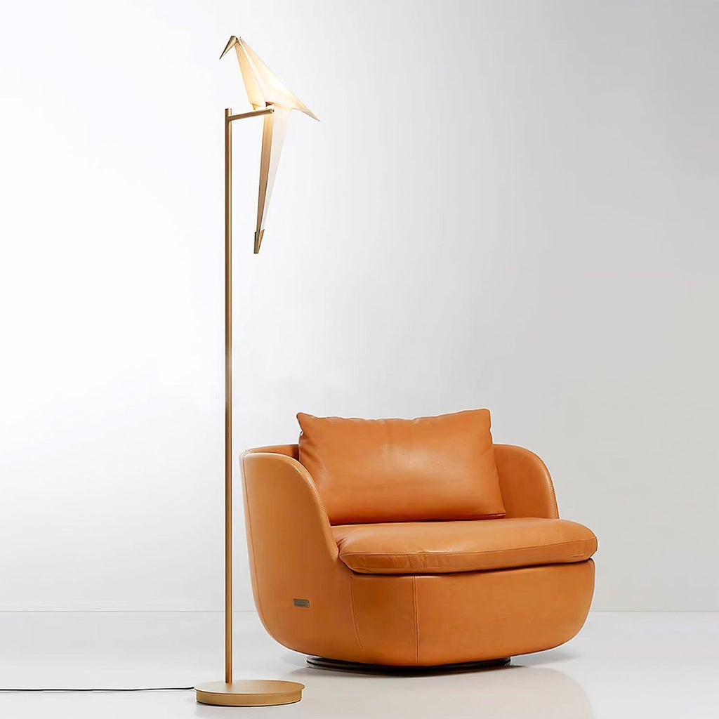 paper-crane-floor-lamp-anzaz-Warm Light & Gold+White-2