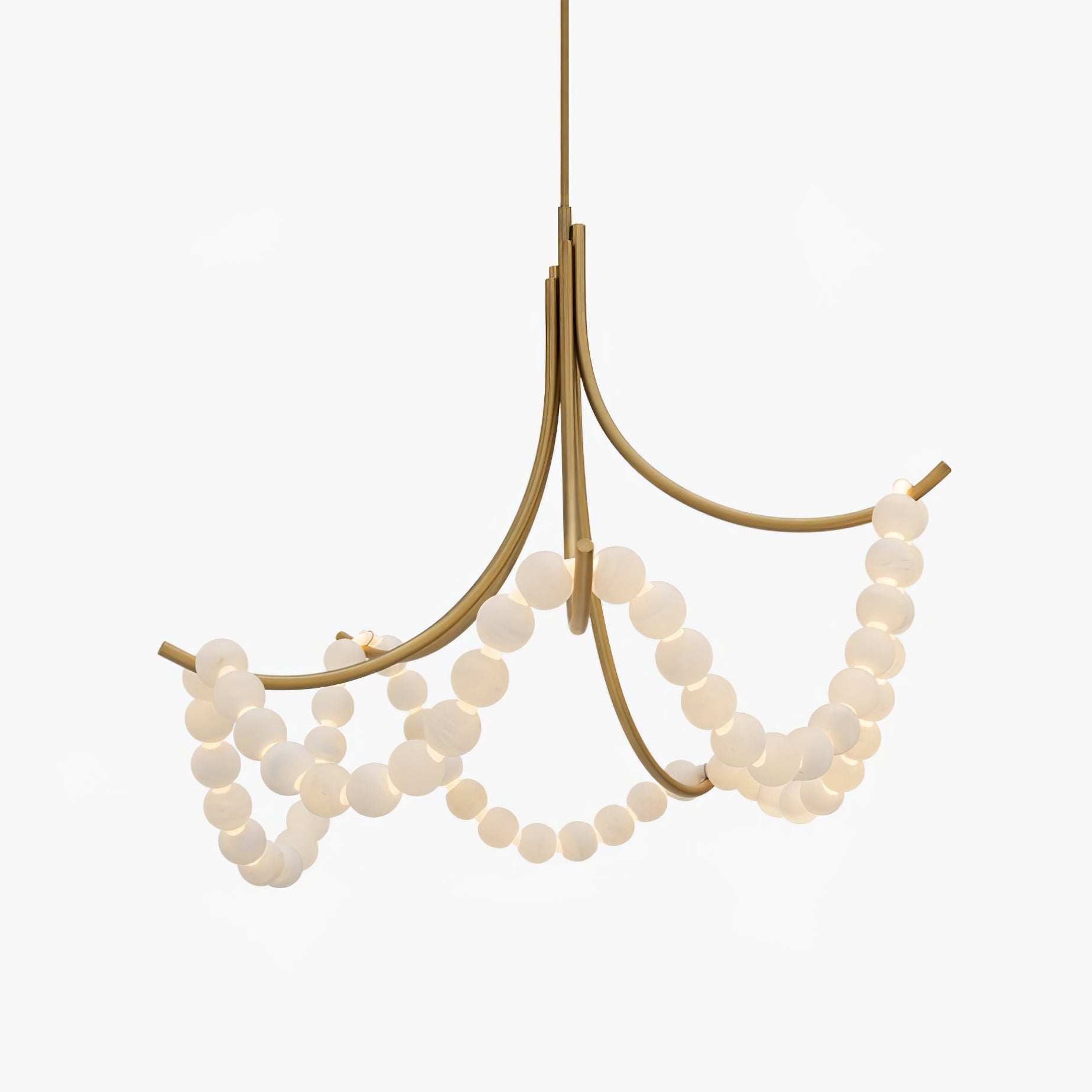 parel-alabaster-chandelier-anzaz-Gold & White Alabaster-1