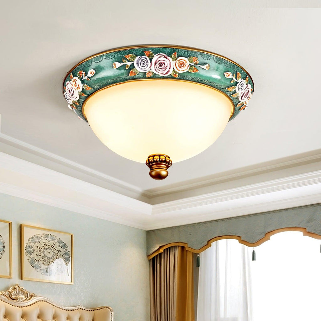 pastoral-bowl-ceiling-light-anzaz-Green & White-2