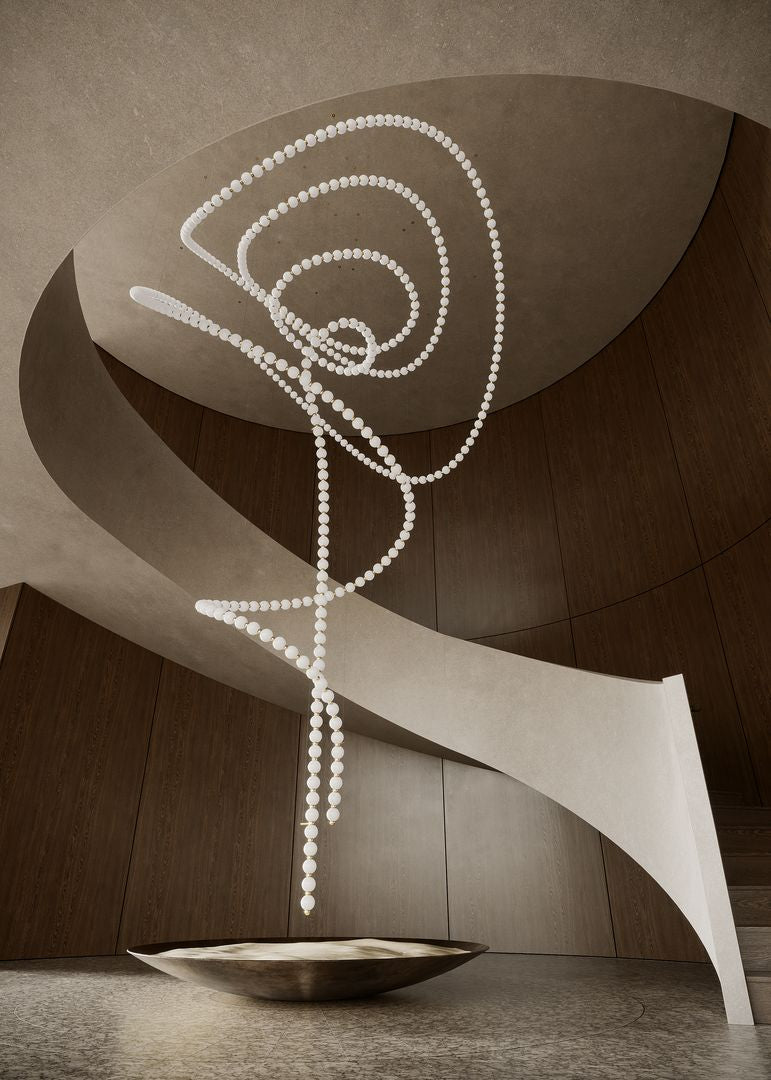 pearl-drop-chandelier-anzaz-Gold & White-4