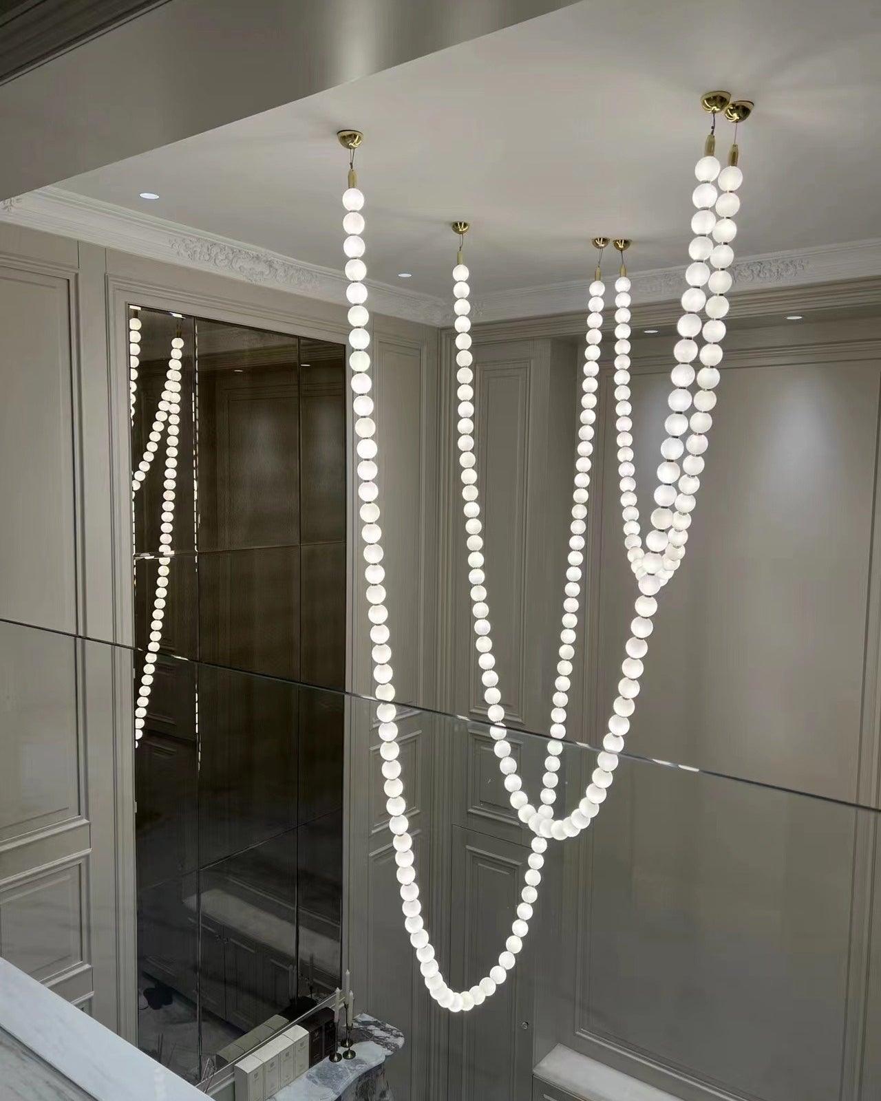 pearl-necklace-balls-chandelier-anzaz-Gold & White-53