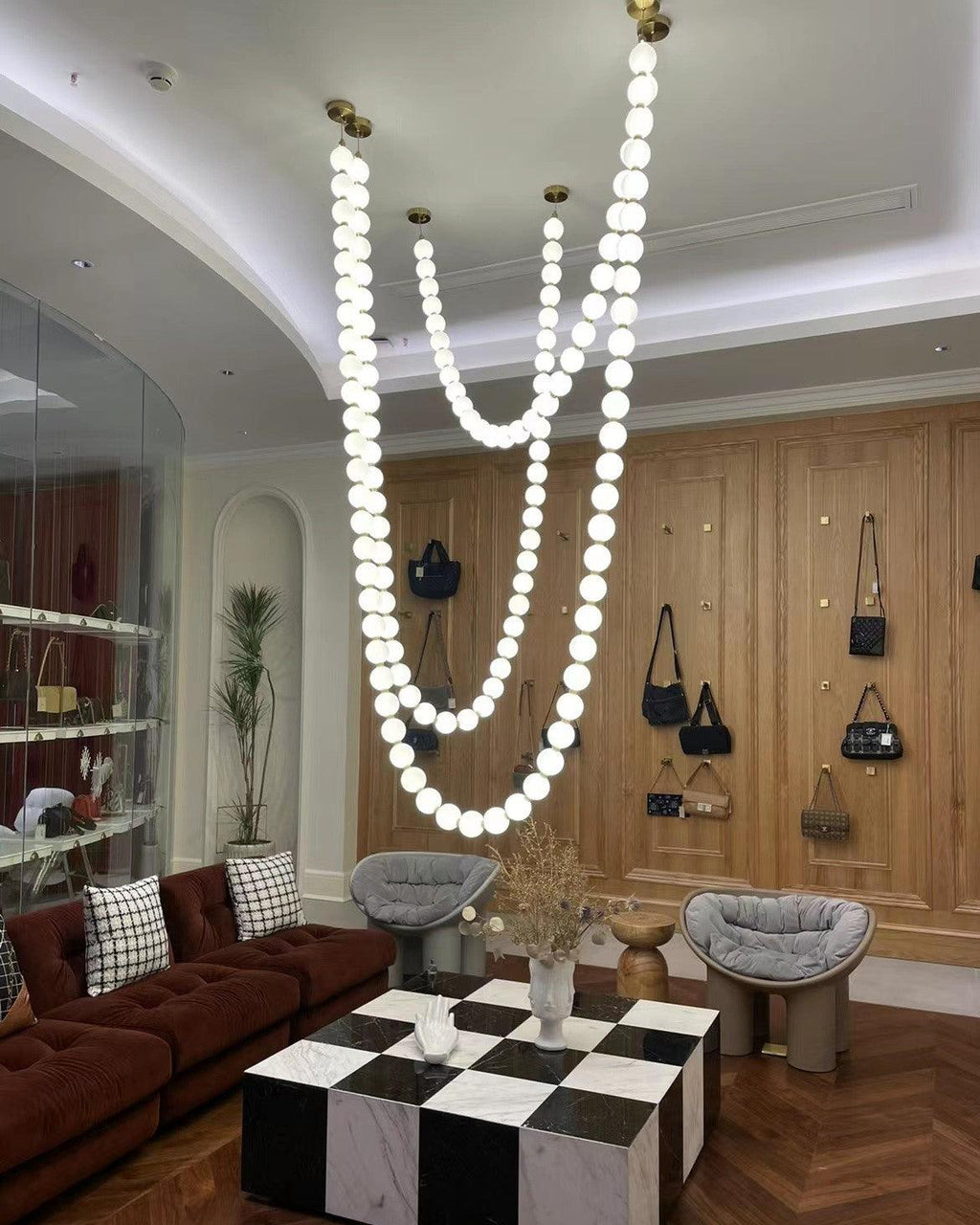 pearl-necklace-balls-chandelier-anzaz-Gold & White-55