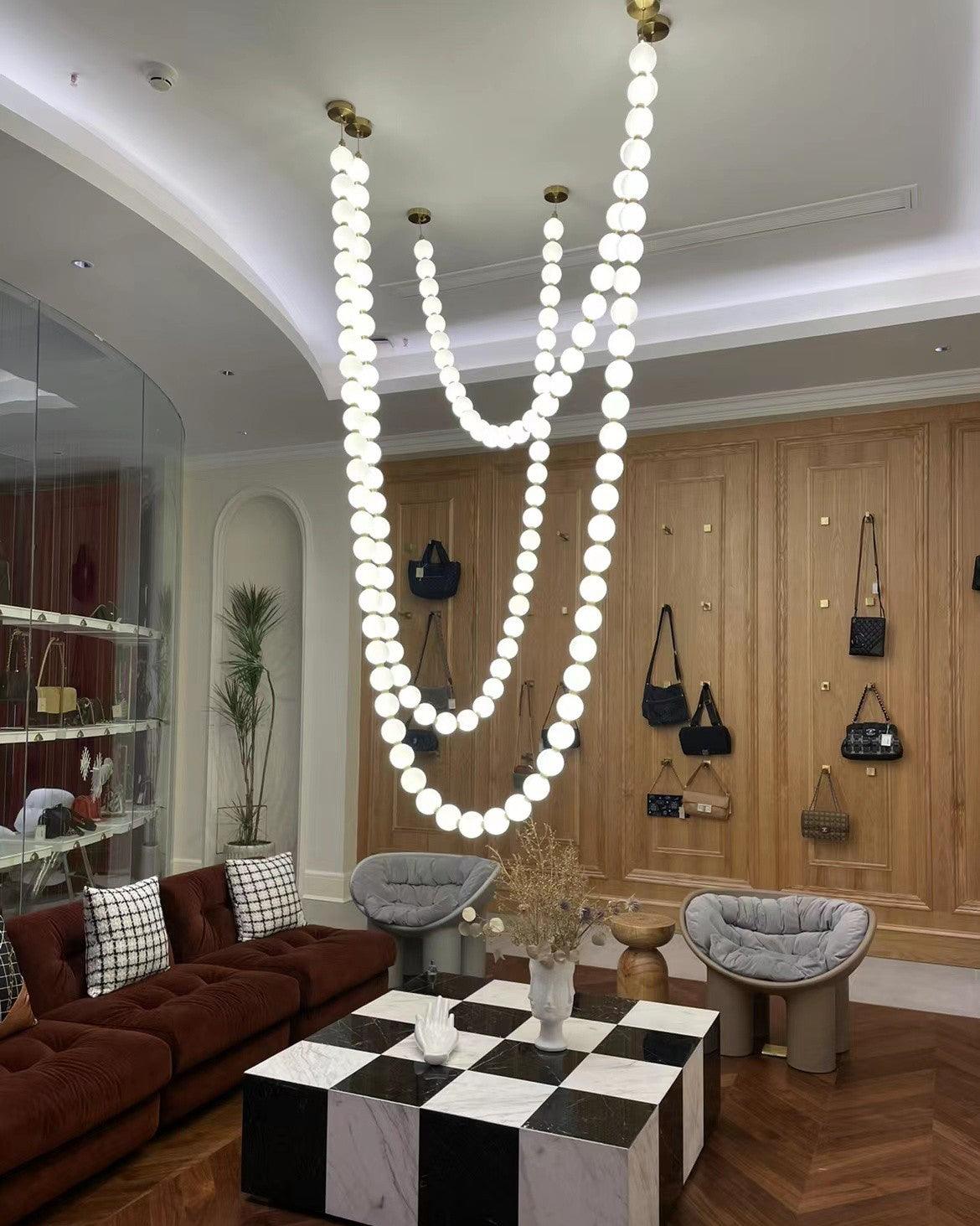 pearl-necklace-balls-chandelier-anzaz-Gold & White-55
