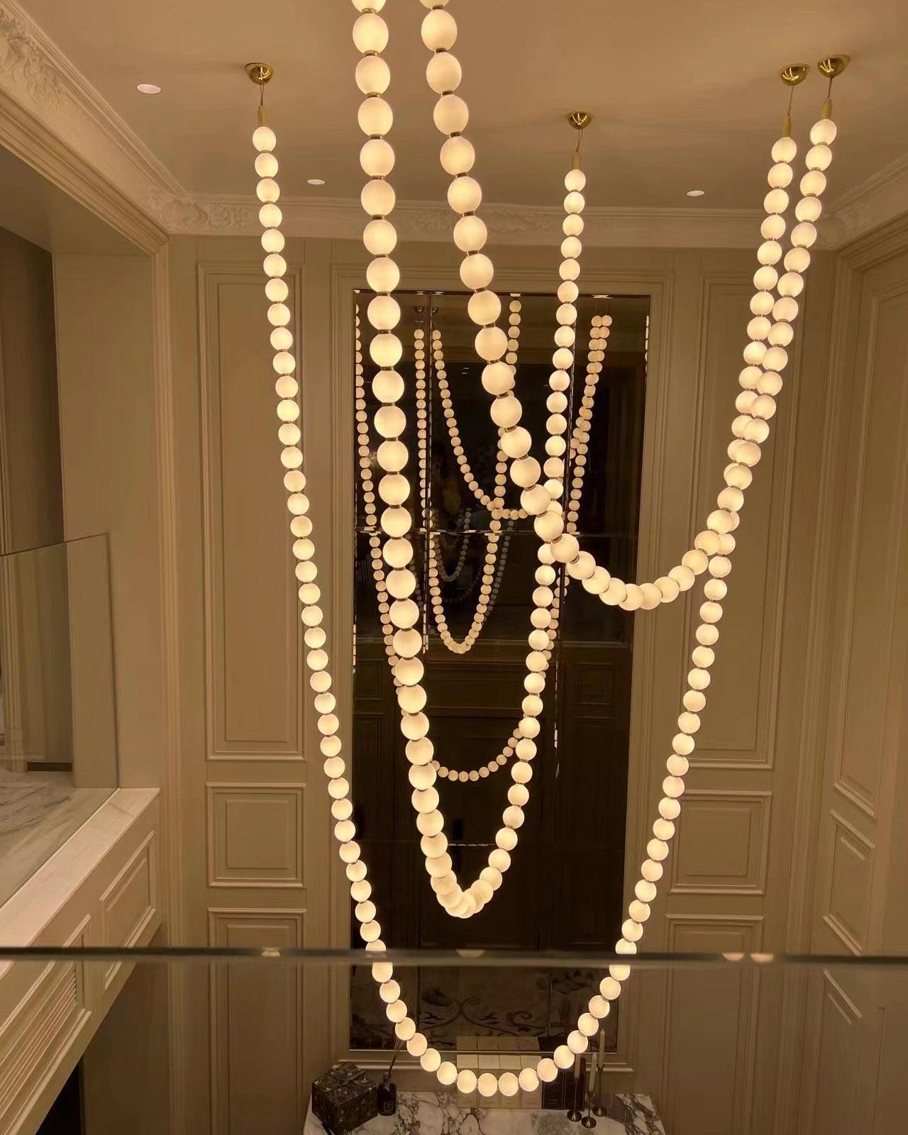pearl-necklace-balls-chandelier-anzaz-Gold & White-47