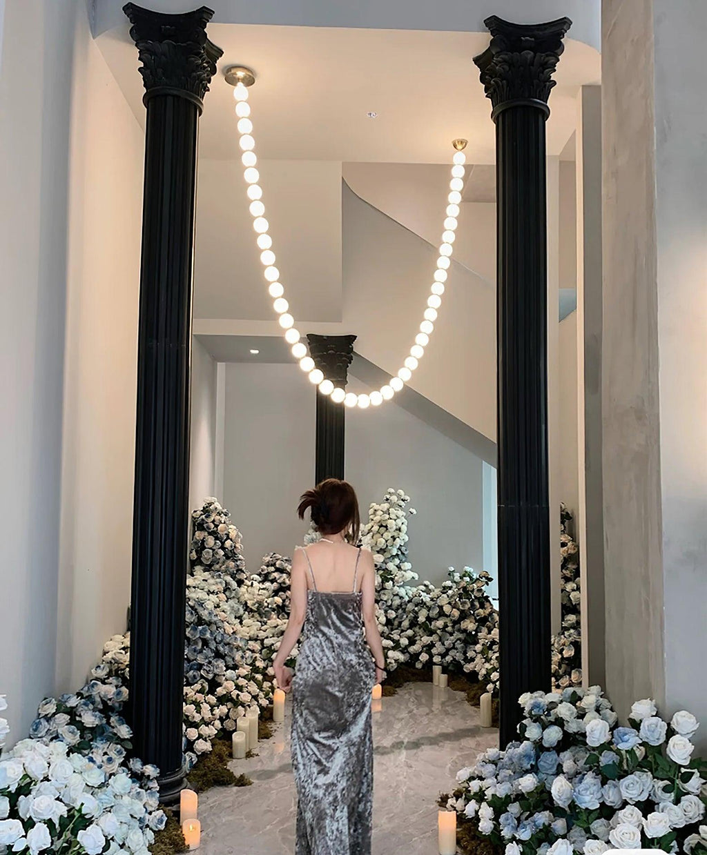 pearl-necklace-balls-chandelier-anzaz-Gold & White-51