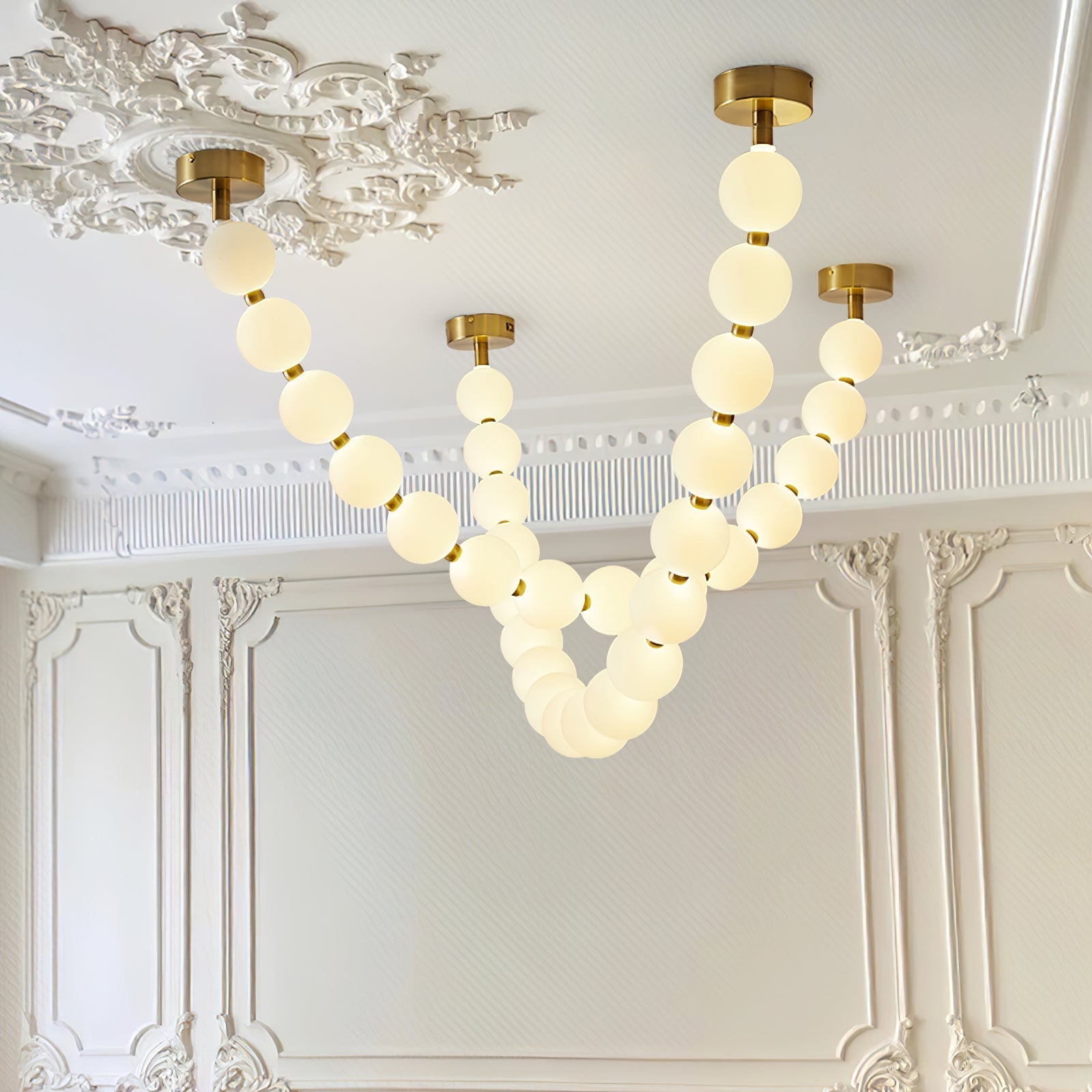 pearl-glass-necklace-balls-chandelier-anzaz-Gold & White-5