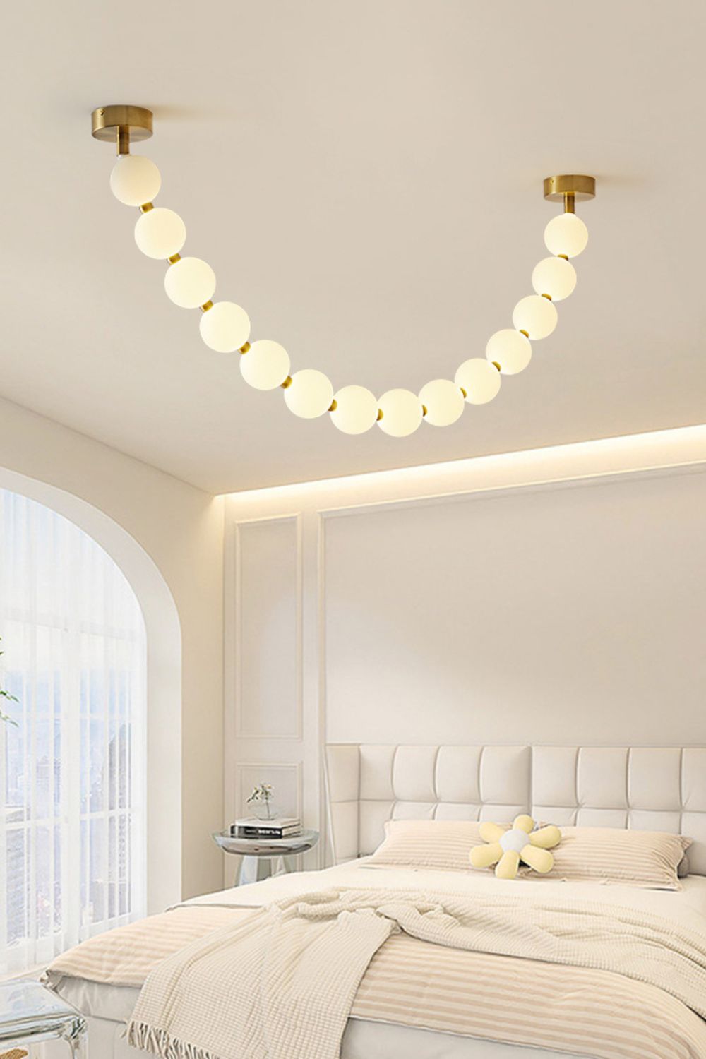 pearl-glass-necklace-balls-chandelier-anzaz-Gold & White-9