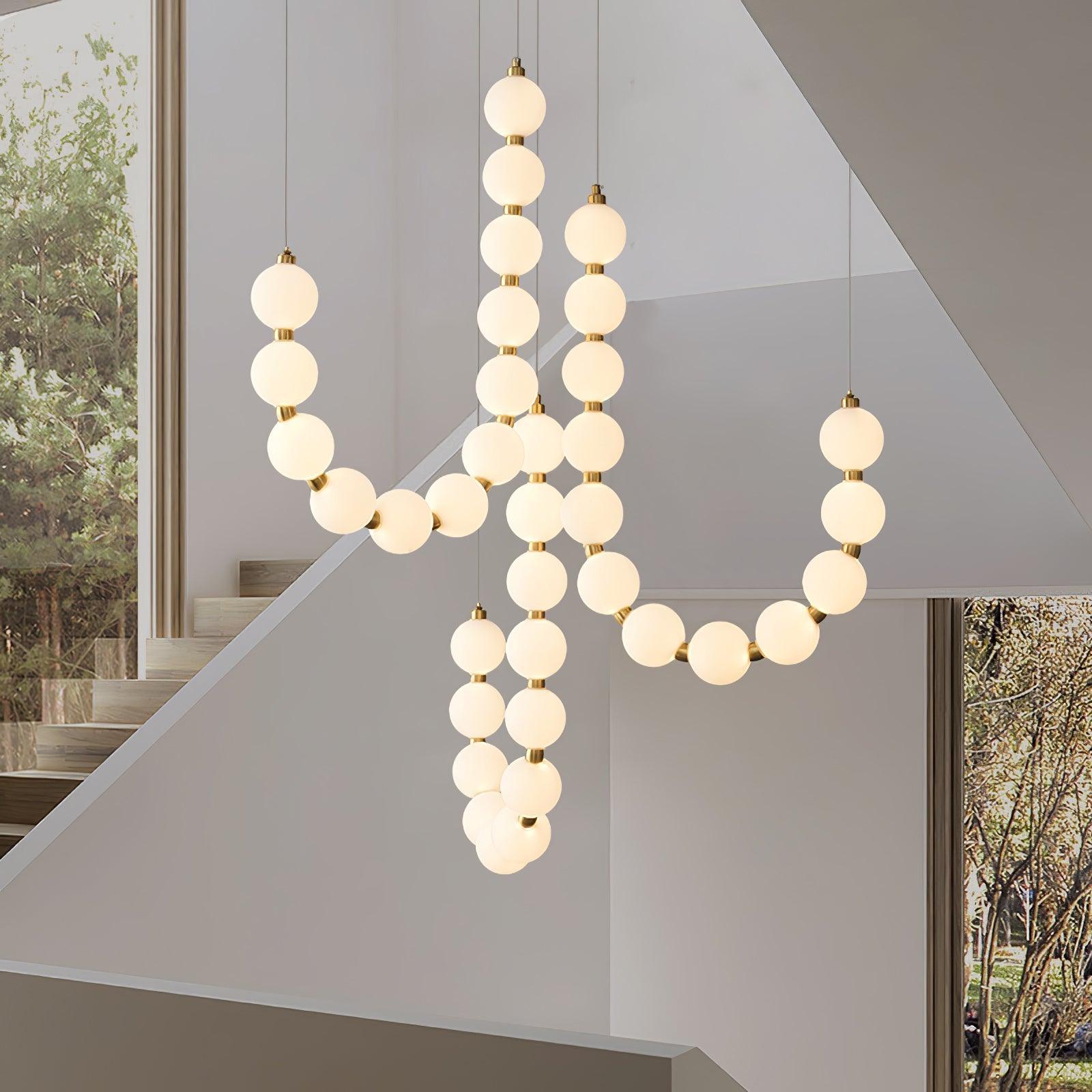 glass-pearl-necklace-chandelier-anzaz-Brass & White Glass balls-4