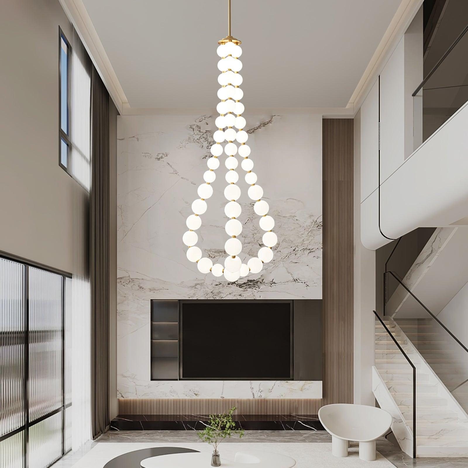 pearl-necklace-chandelier-anzaz-Brass & White Acrylic balls-9