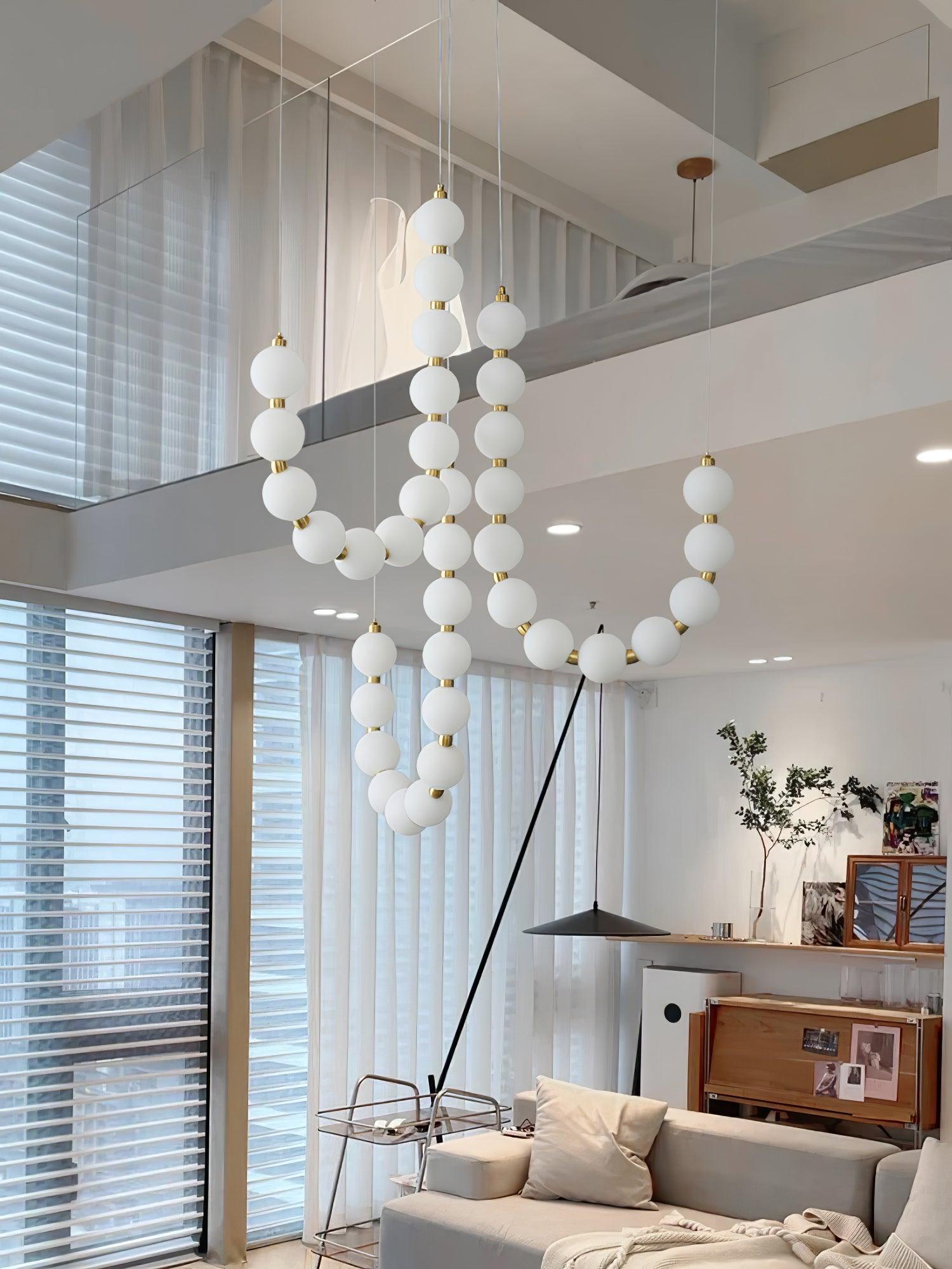pearl-necklace-chandelier-anzaz-Chrome & White Acrylic balls-15