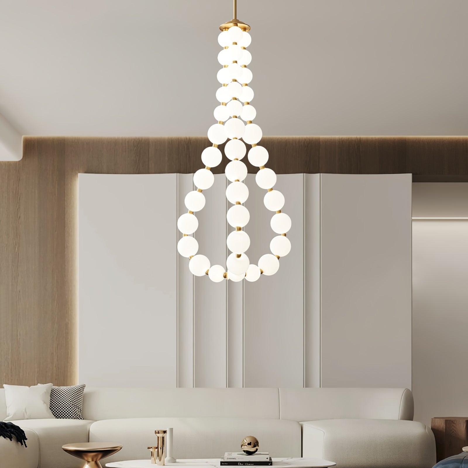 pearl-necklace-chandelier-anzaz-Chrome & White Acrylic balls-7