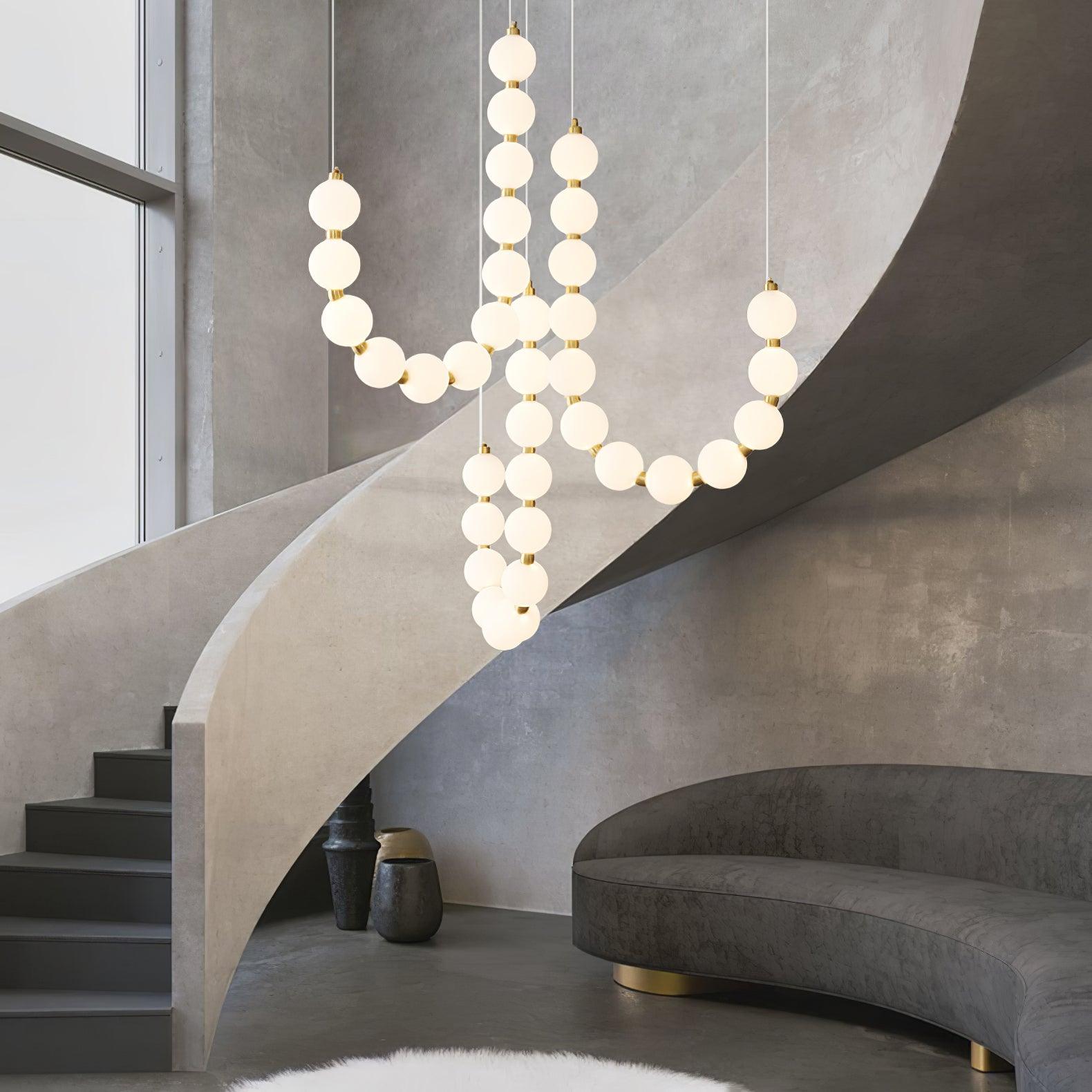 pearl-necklace-chandelier-anzaz-Brass & White Acrylic balls-2