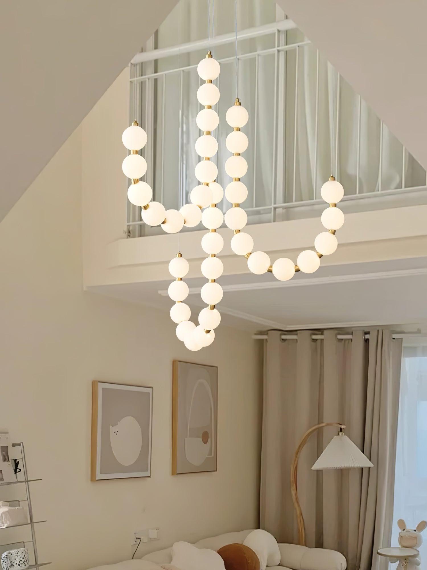 glass-pearl-necklace-chandelier-anzaz-Brass & White Glass balls-26