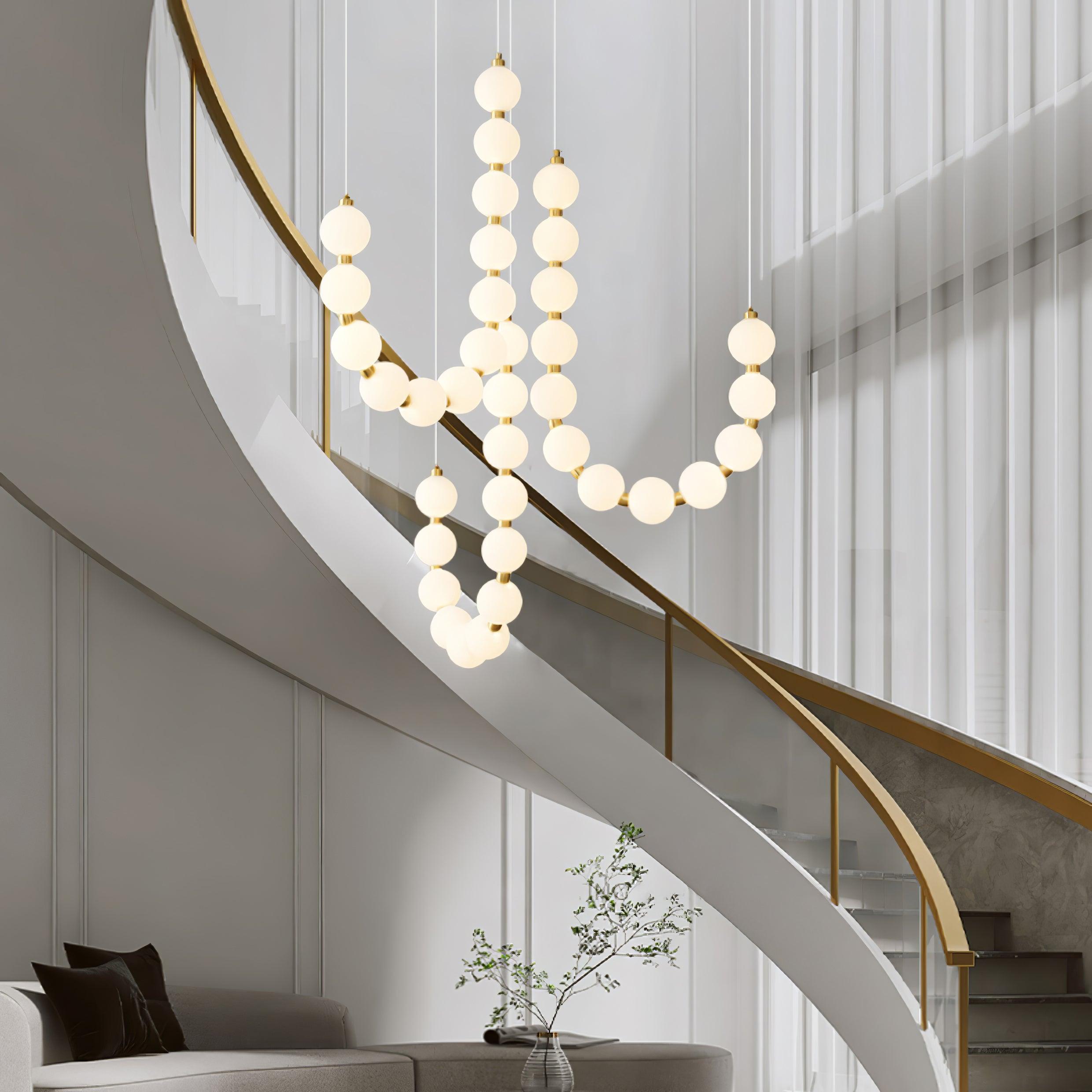 pearl-necklace-chandelier-anzaz-Chrome & White Acrylic balls-3