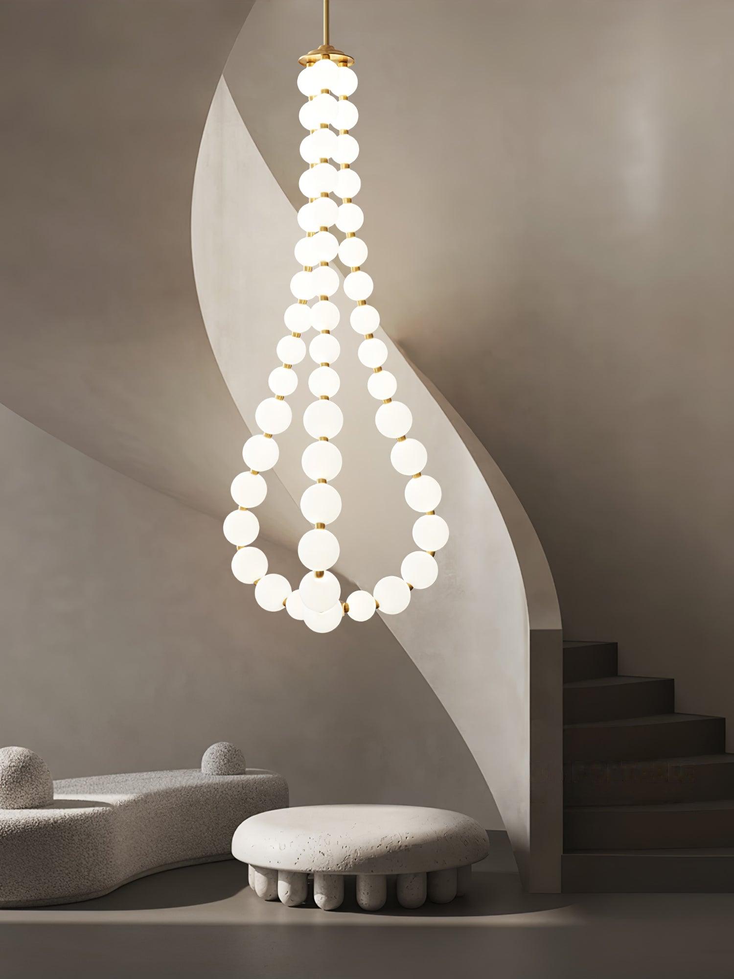 pearl-necklace-chandelier-anzaz-Chrome & White Acrylic balls-16