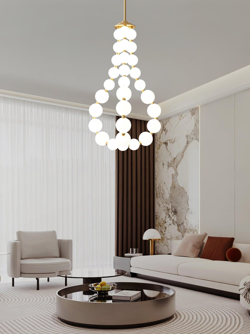 pearl-necklace-chandelier-anzaz-Brass & White Acrylic balls-30
