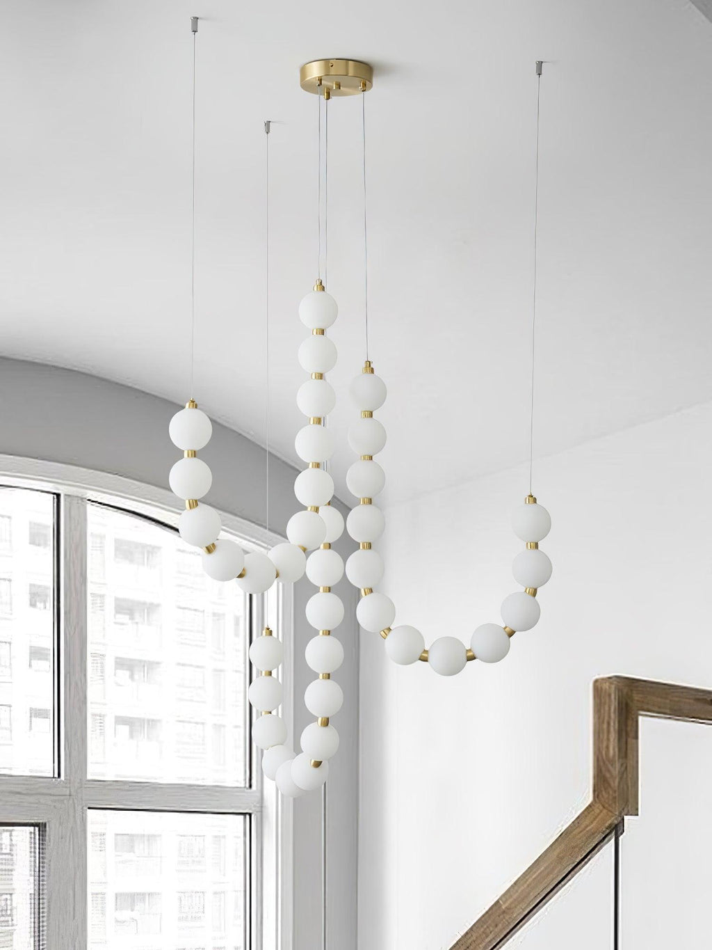 glass-pearl-necklace-chandelier-anzaz-Brass & White Glass balls-35