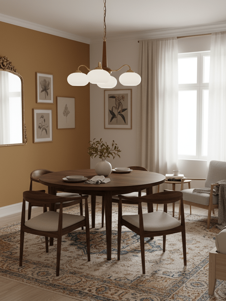 persimmon-chandelier-anzaz-Walnut wood & Brass & White-3