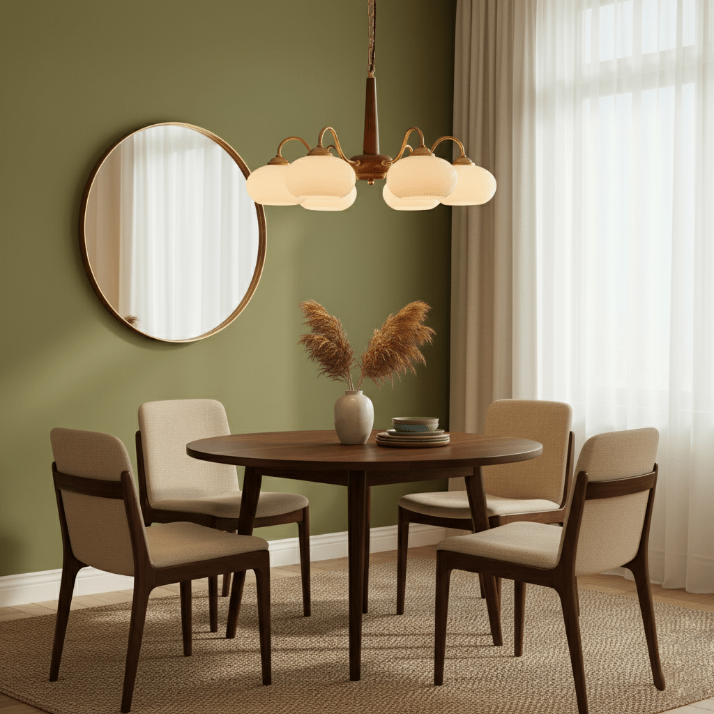 persimmon-chandelier-anzaz-Walnut wood & Brass & Cream-4