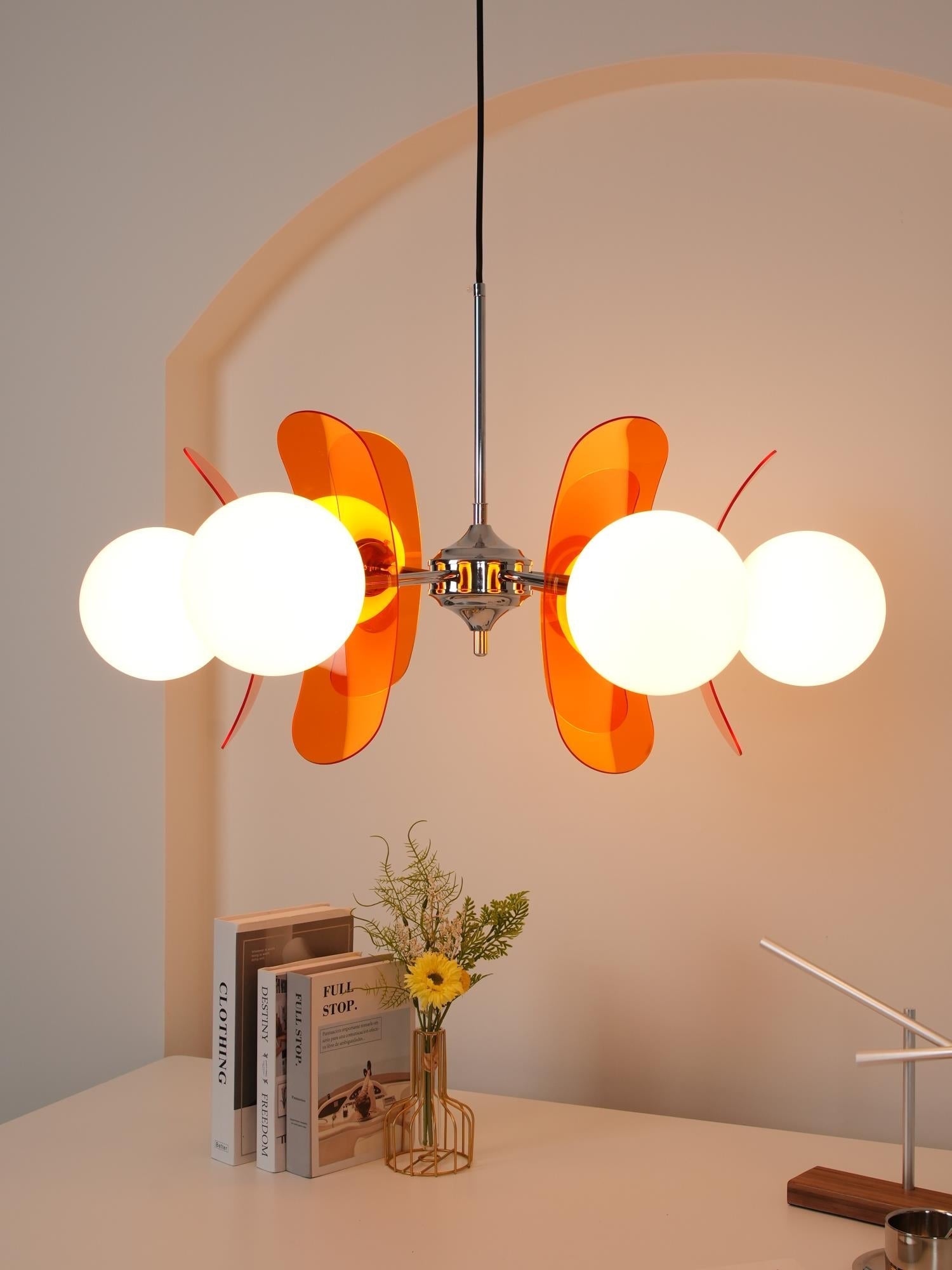 phosphorescent-chandelier-anzaz-Orange & Chrome-8