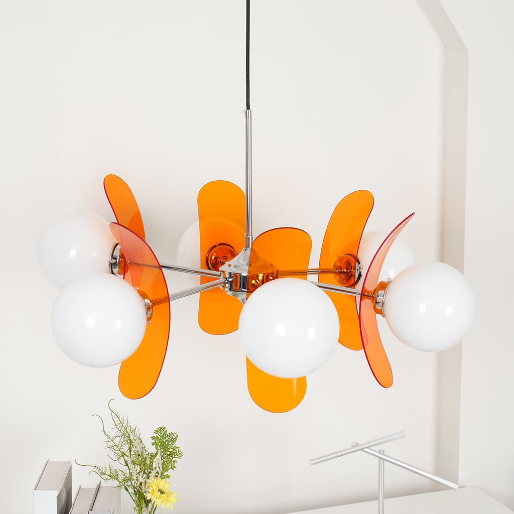 phosphorescent-chandelier-anzaz-Orange & Chrome-6