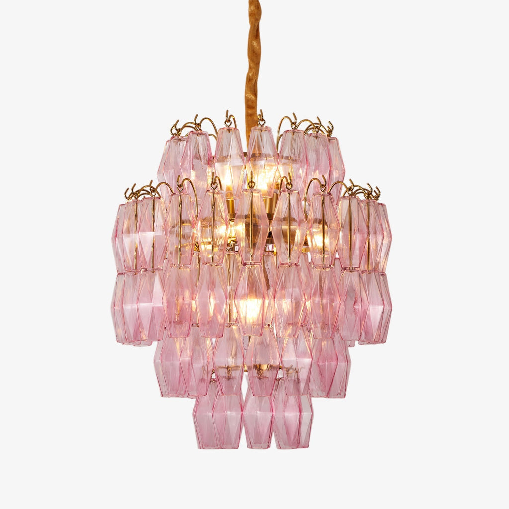 pink-murano-glass-prism-chandelier-anzaz-Gold & Pink-1