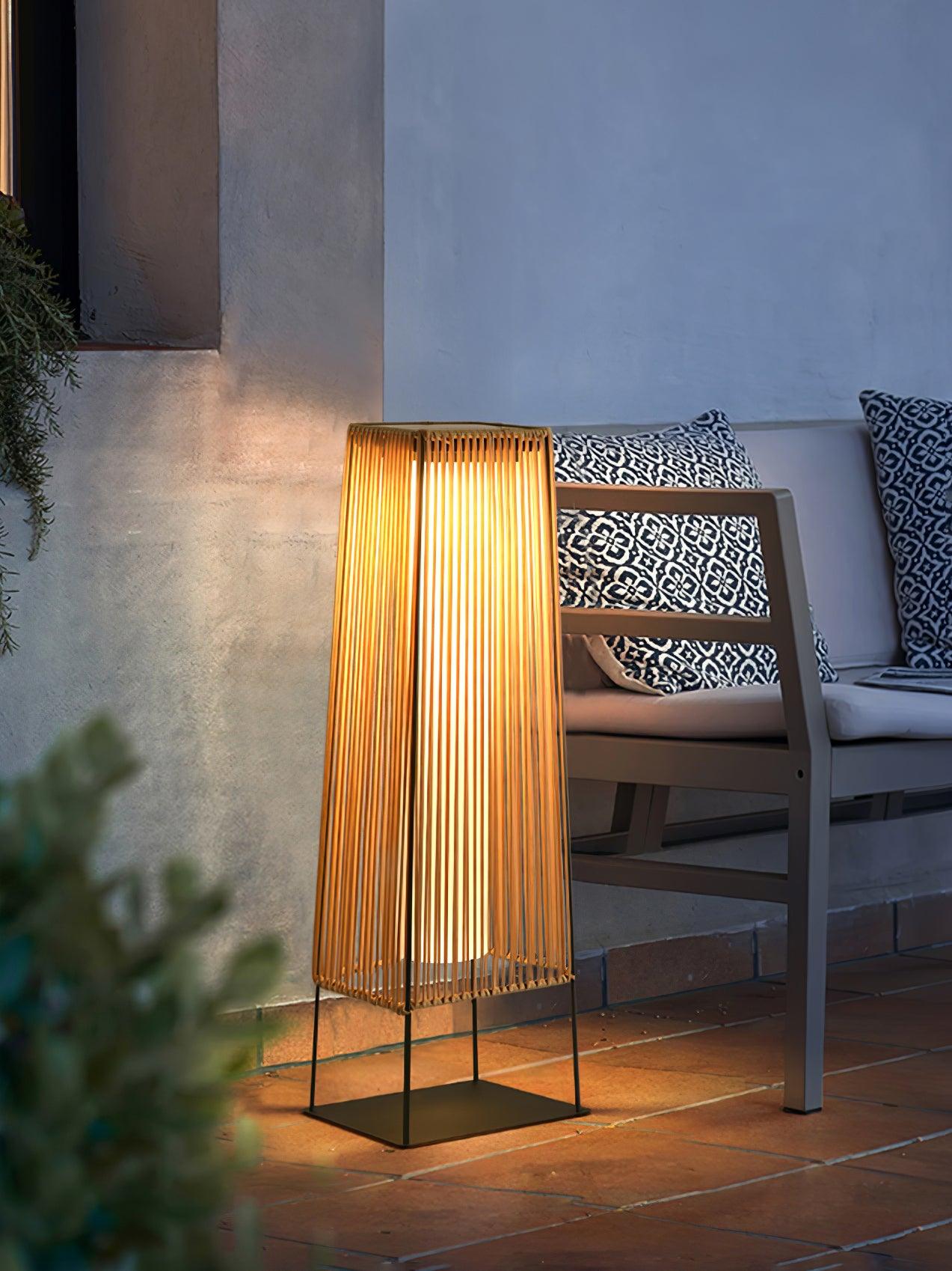plastic-rattaplastic-rattan-outdoor-post-light-with-solar-panel-anzaz-Model A: Wired Version-3