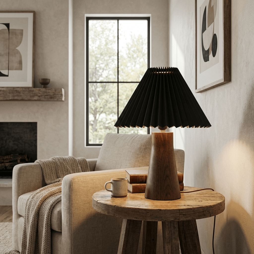 pleara-table-lamp-anzaz-Walnut Color & Black Lampshade-37
