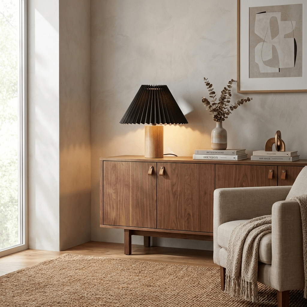 pleara-table-lamp-anzaz-Wood Color & White Lampshade-4