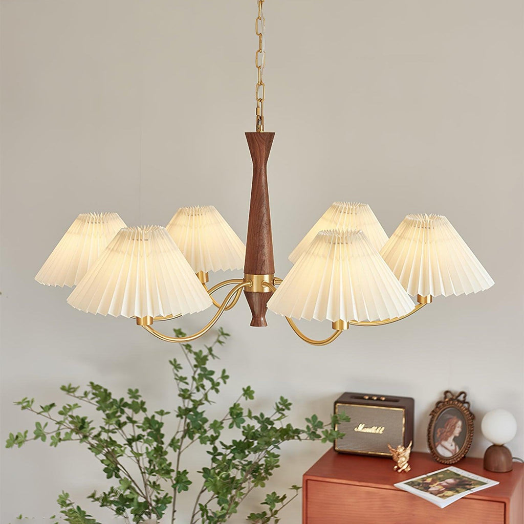 pleated-chandelier-anzaz-Walnut & Beige & Gold-2