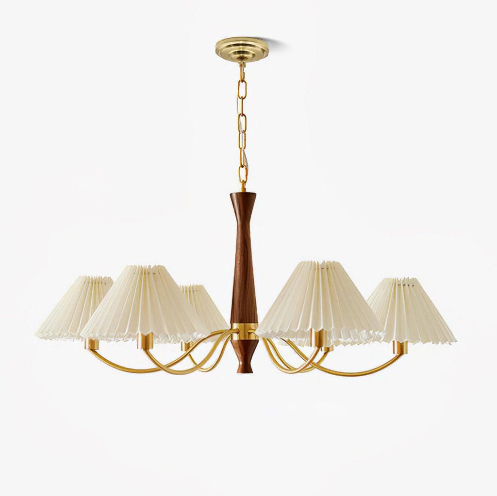 pleated-chandelier-anzaz-Walnut & Beige & Gold-1