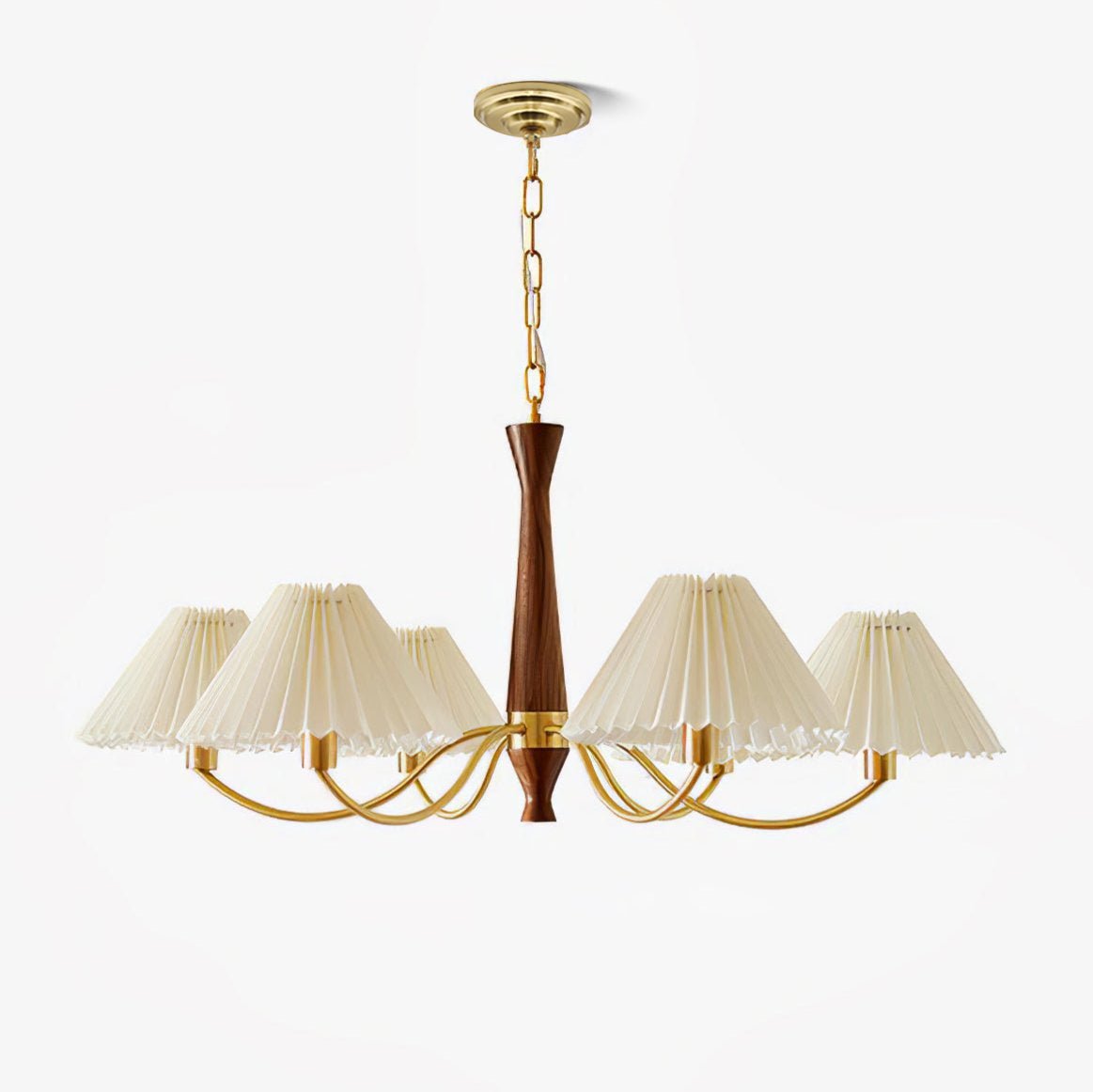 pleated-chandelier-anzaz-Walnut & Beige & Gold-1