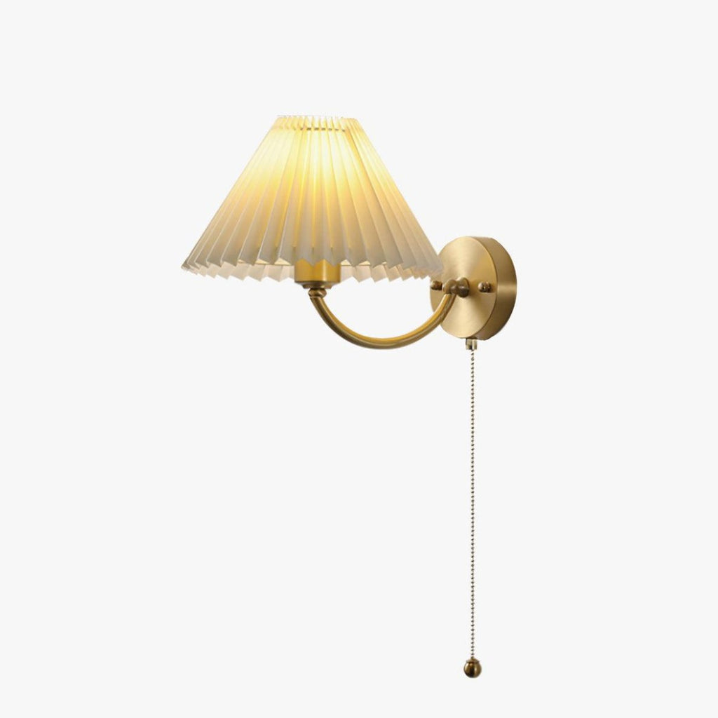 pleated-wall-lamp-anzaz-Gold+White Fabric-1