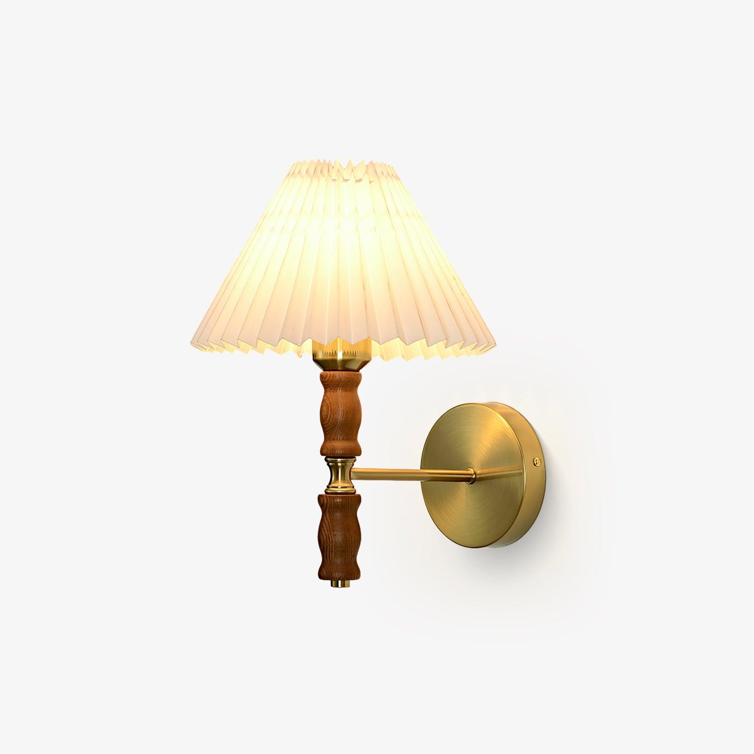 pleated-walnut-wall-light-anzaz-Gold & Walnut & White-1