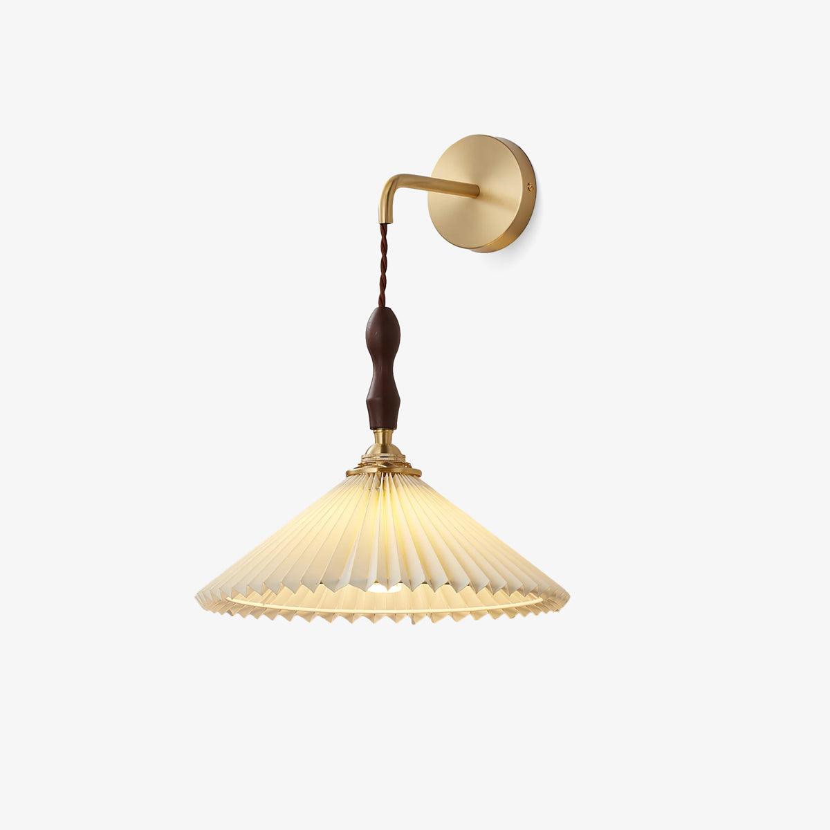 pleated-wooden-wall-lamp-anzaz-Brass & Walnut & White-1