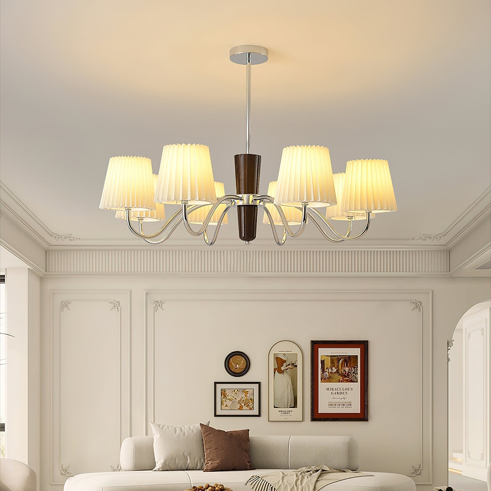 plisse-chandelier-anzaz-Walnut Grain & Chrome-2