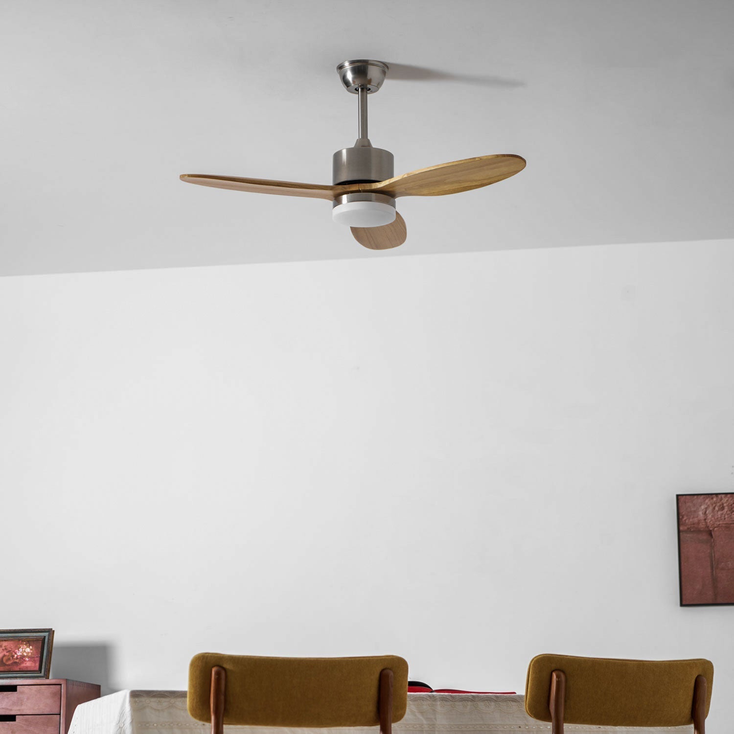 polaris-ceiling-fan-light-anzaz-Nickel & Wood Color-3