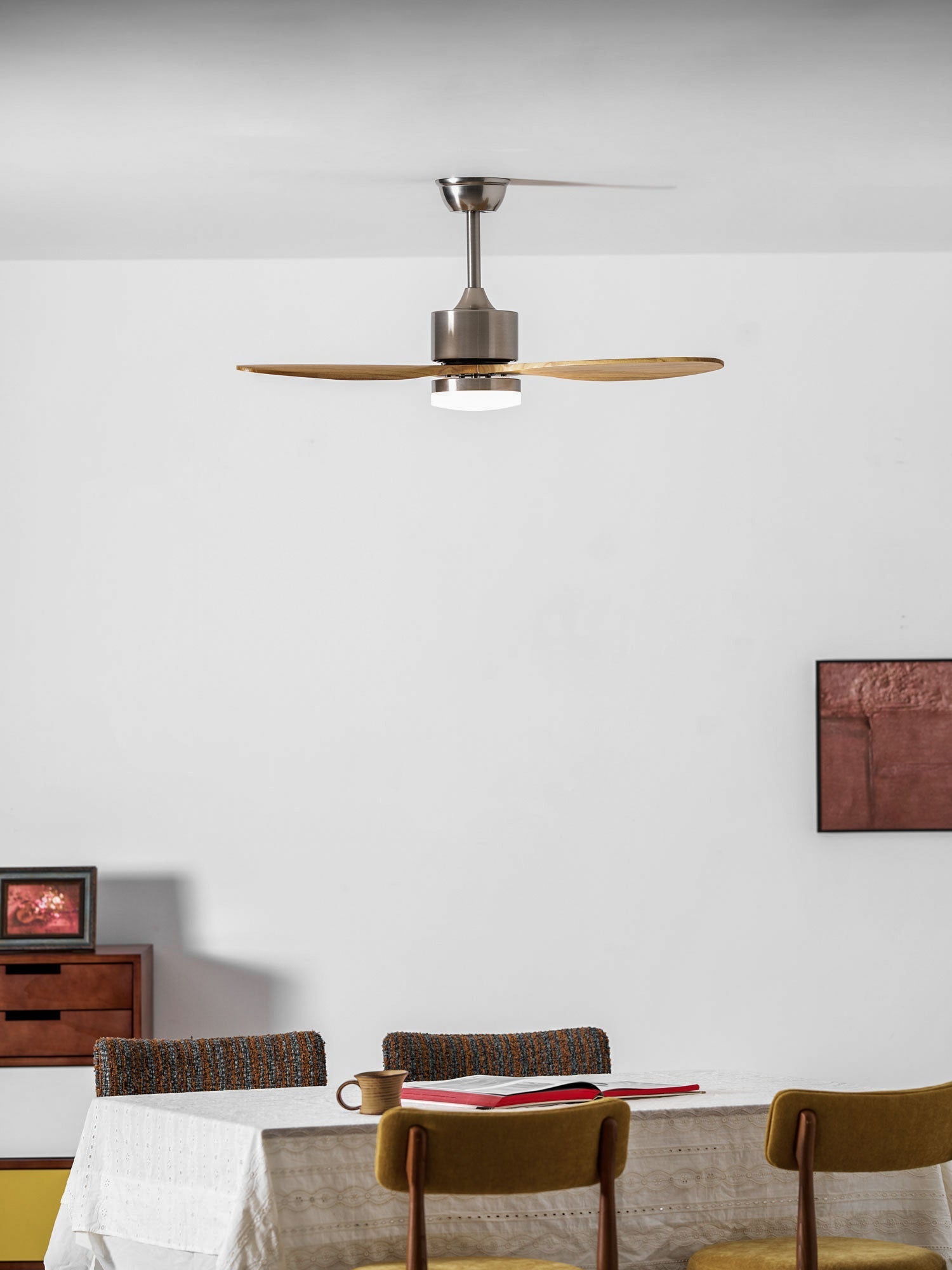 polaris-ceiling-fan-light-anzaz-Nickel & Wood Color-4