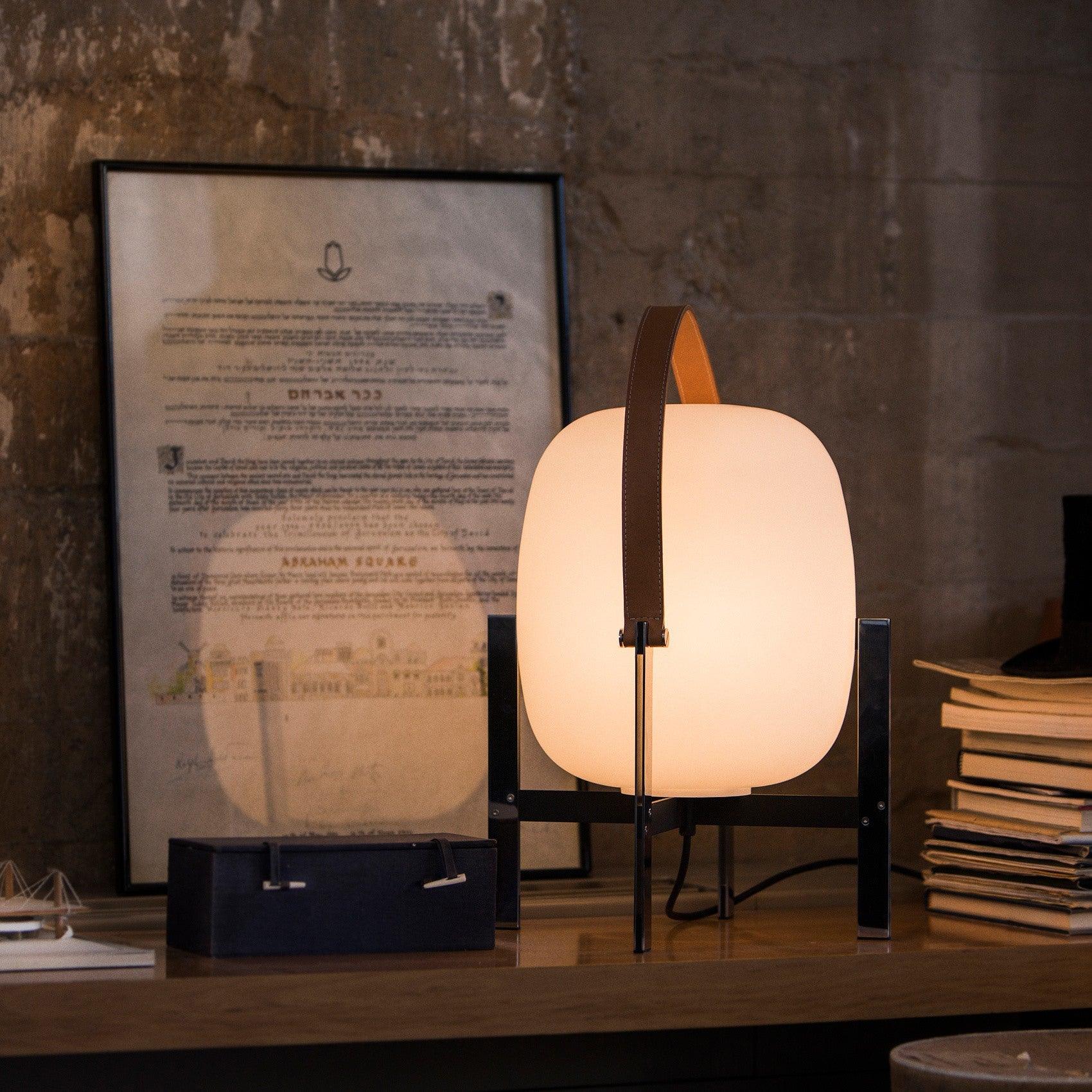 portable-lantern-table-lamp-anzaz-Chrome & Brown & White-2